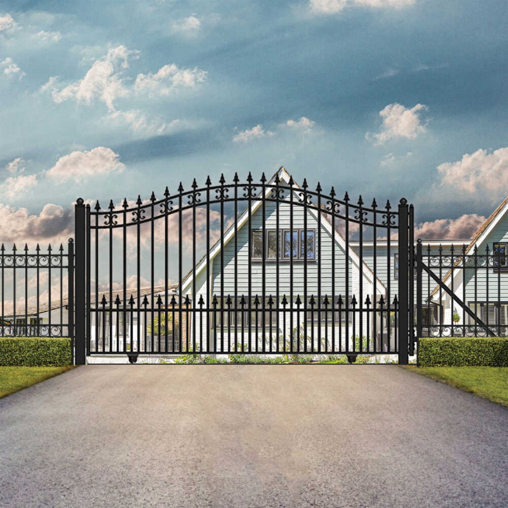 [12-18FT] Heavy-Duty St. Louis-Style Steel Sliding Driveway Gate (SAK64978)