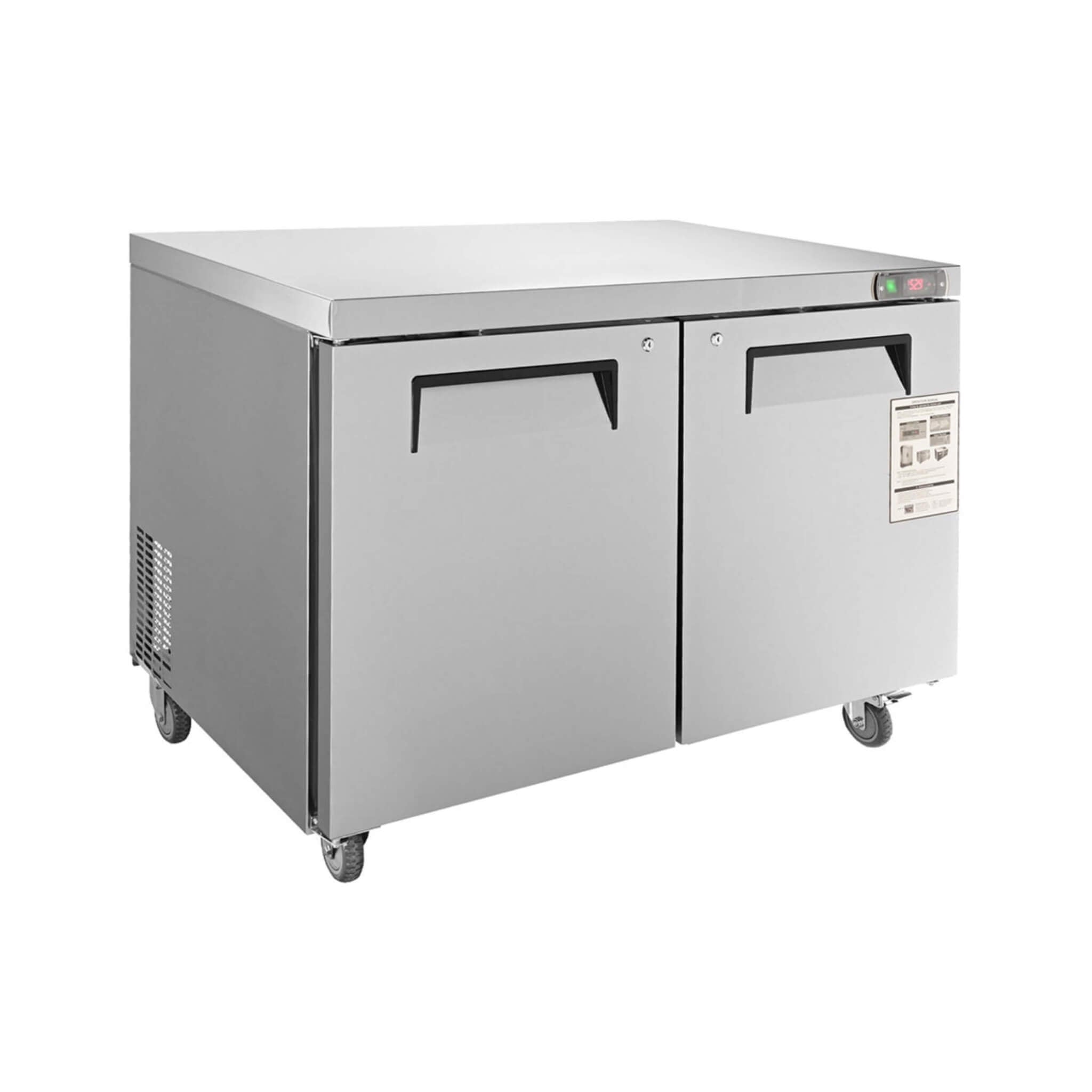 12.9 Cu.Ft 2-Door 48-Inch Commercial Stainless Steel Worktop Undercounter Refrigerator (SAK26049)