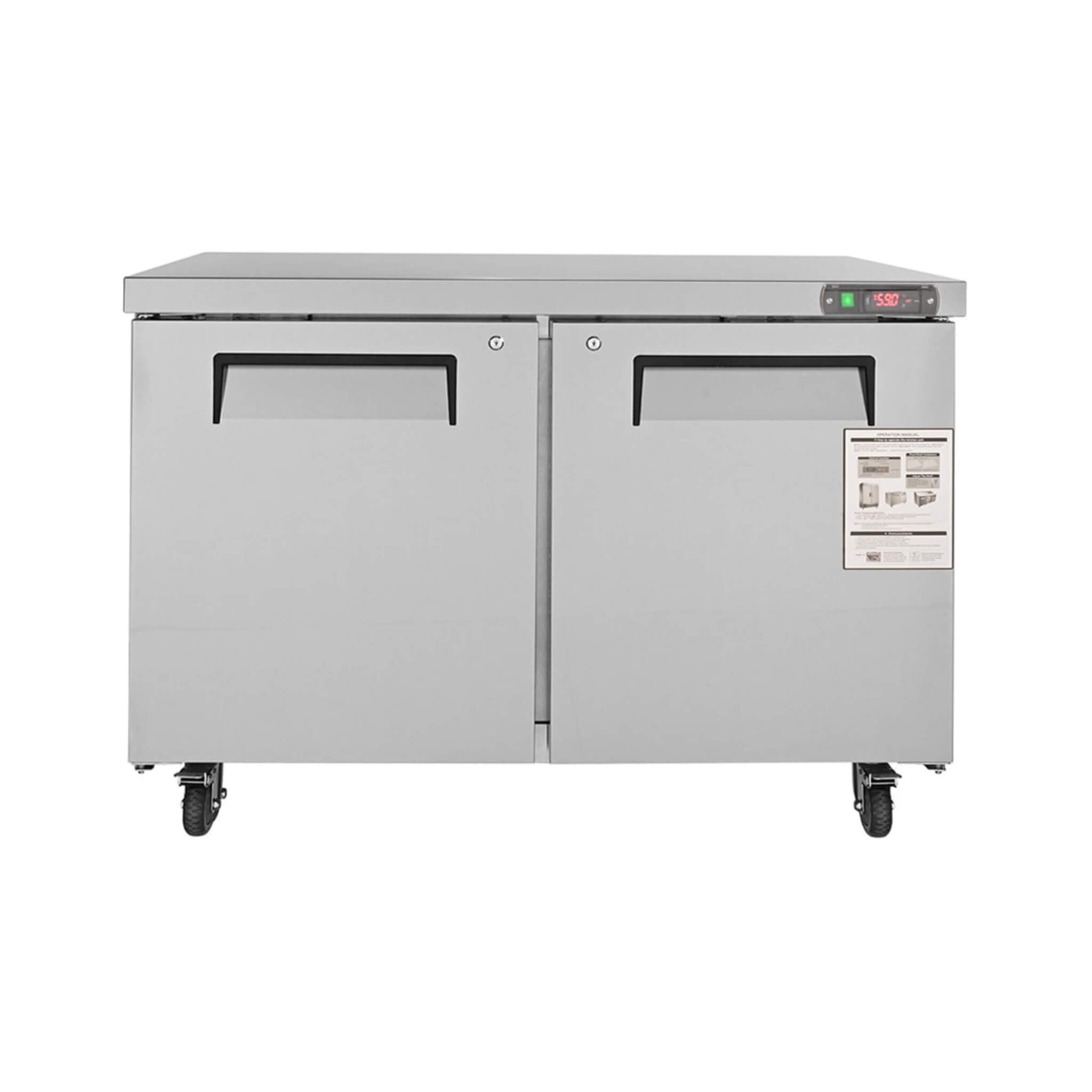 12.9 Cu.Ft 2-Door 48-Inch Commercial Stainless Steel Worktop Undercounter Refrigerator (SAK26049)