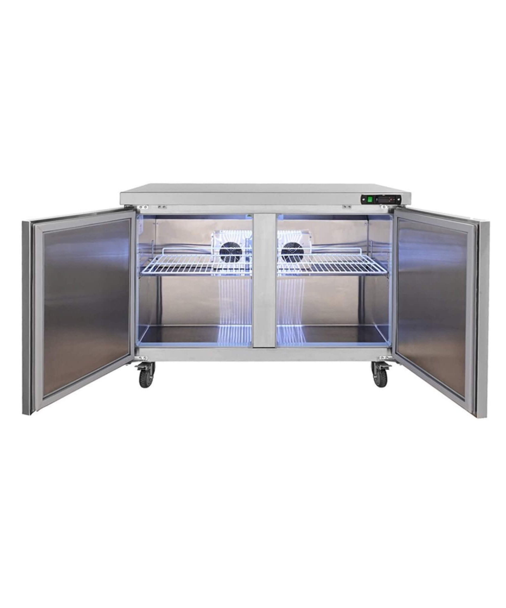 12.9 Cu.Ft 2-Door 48-Inch Commercial Stainless Steel Worktop Undercounter Refrigerator (SAK26049)