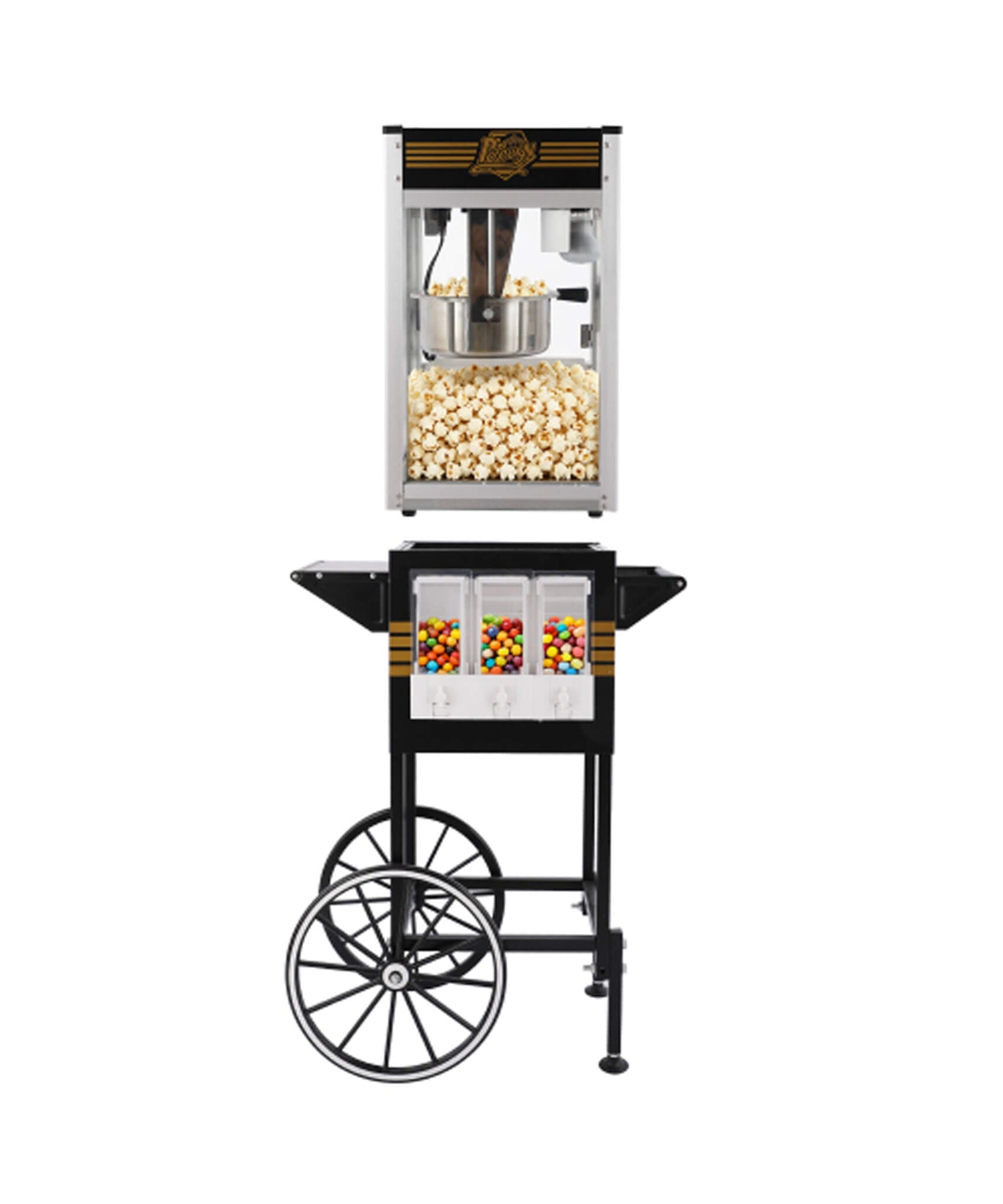 12-Ounce Commercial Retro Popcorn Machine Cart With Candy Boxes (SAK80954)