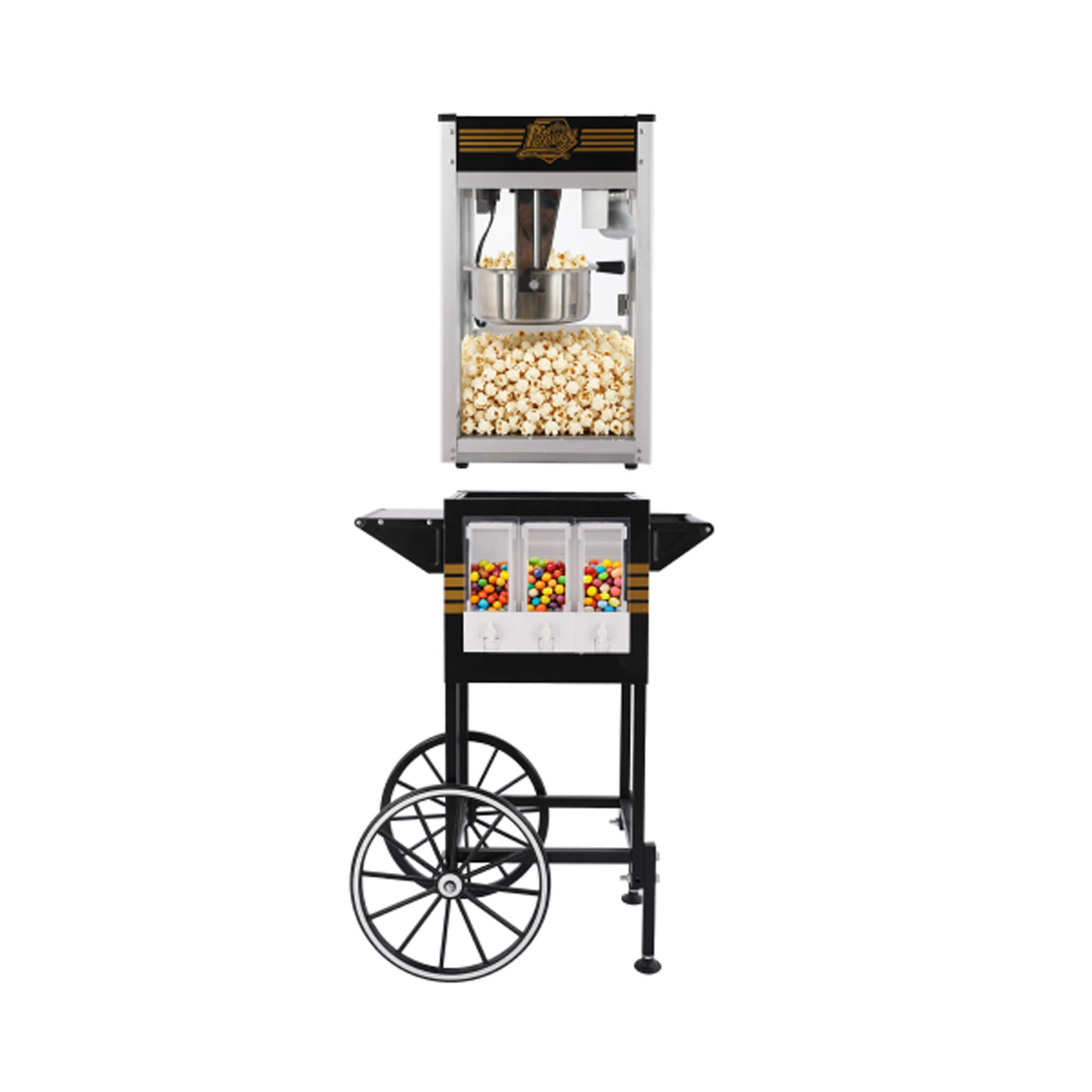12-Ounce Commercial Retro Popcorn Machine Cart With Candy Boxes (SAK80954)