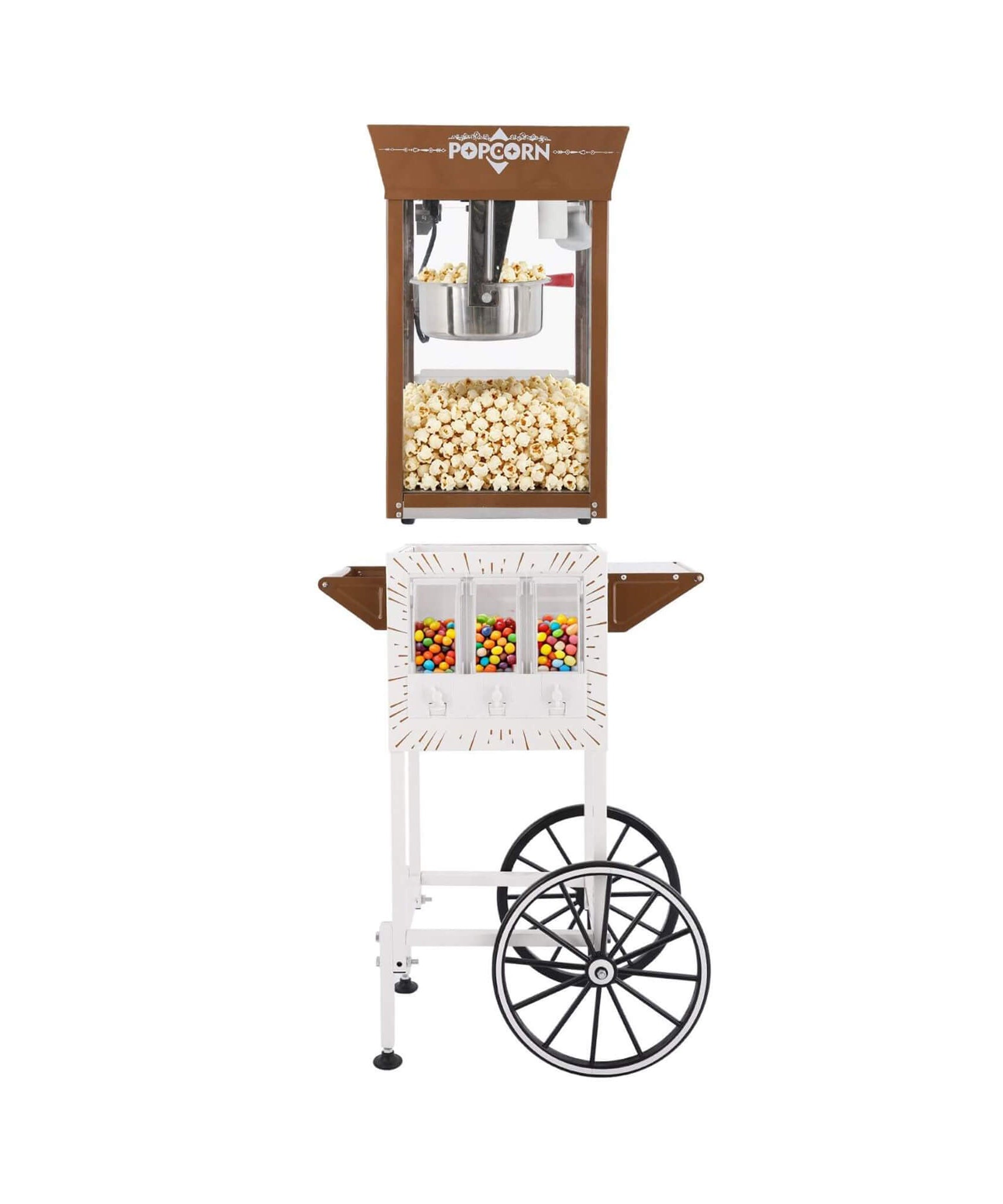 12-Ounce Commercial Retro Popcorn Machine Cart With Candy Boxes (SAK80954)