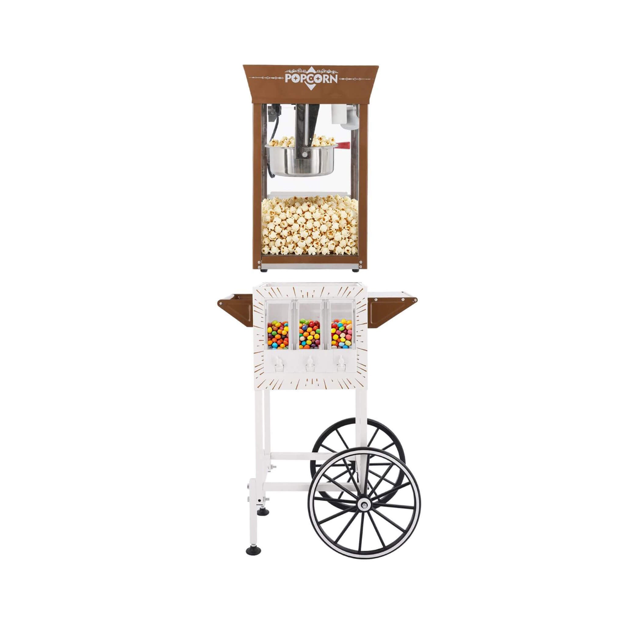 12-Ounce Commercial Retro Popcorn Machine Cart With Candy Boxes (SAK80954)