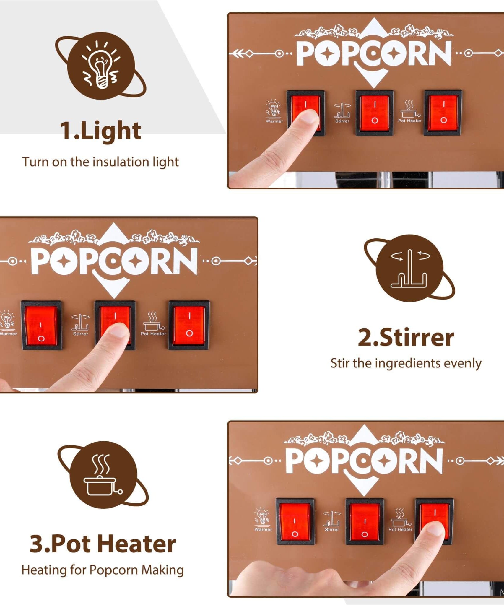 12-Ounce Commercial Retro Popcorn Machine Cart With Candy Boxes (SAK80954)