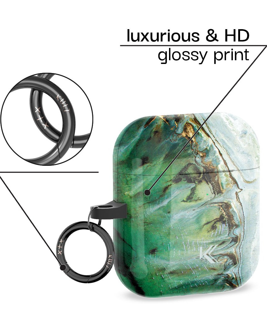 Polierte Jade AirPods-Hülle