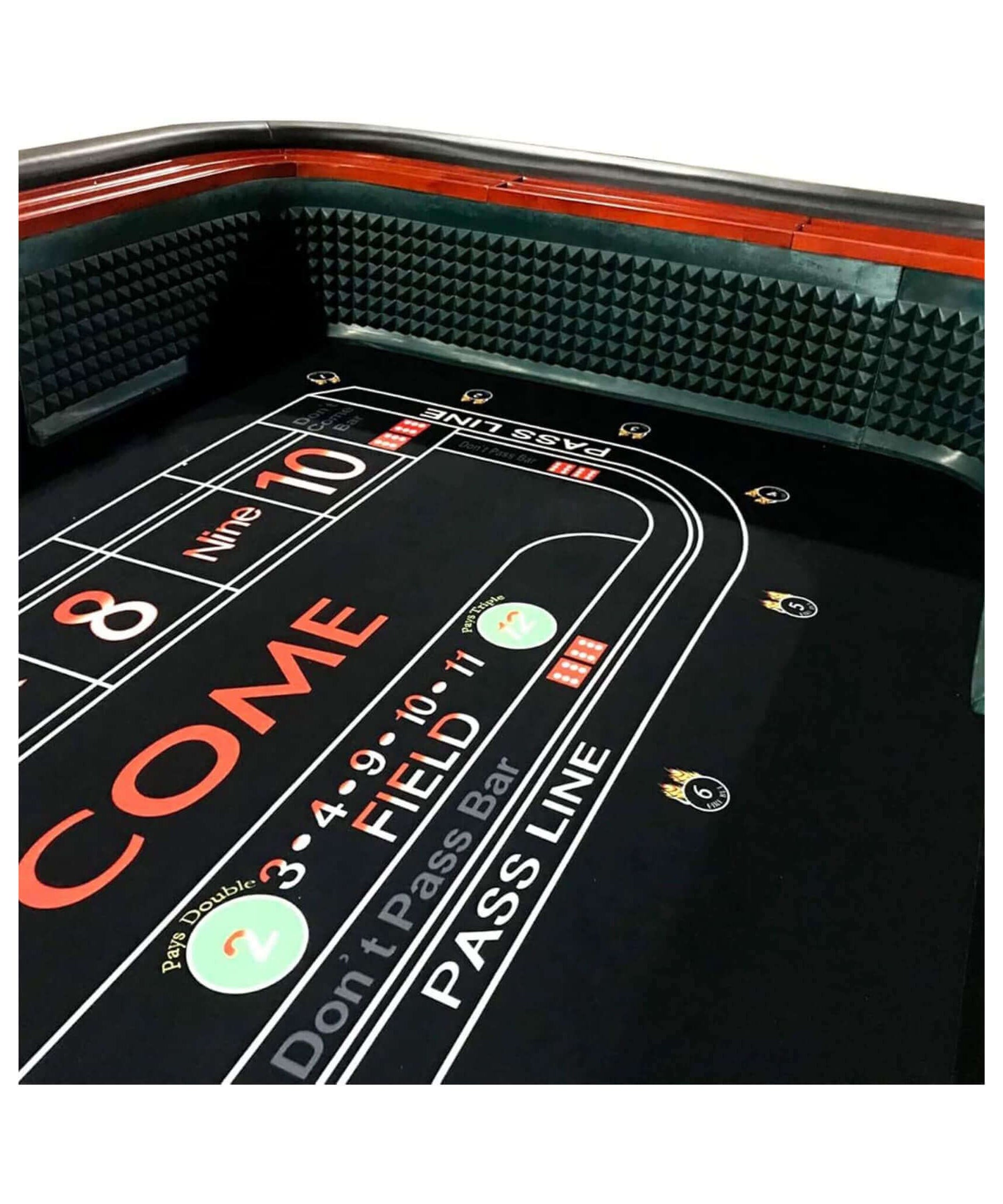 12FT Casino Style Craps Table With Full Drink Rail And Cushion Rim Cover (SAK35098)