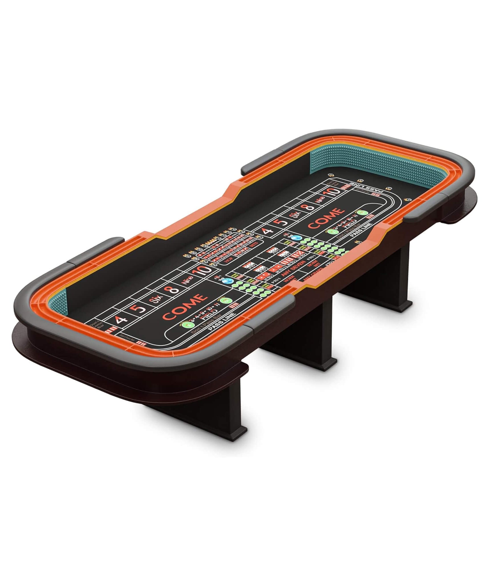 12FT Casino Style Craps Table With Full Drink Rail And Cushion Rim Cover (SAK35098)