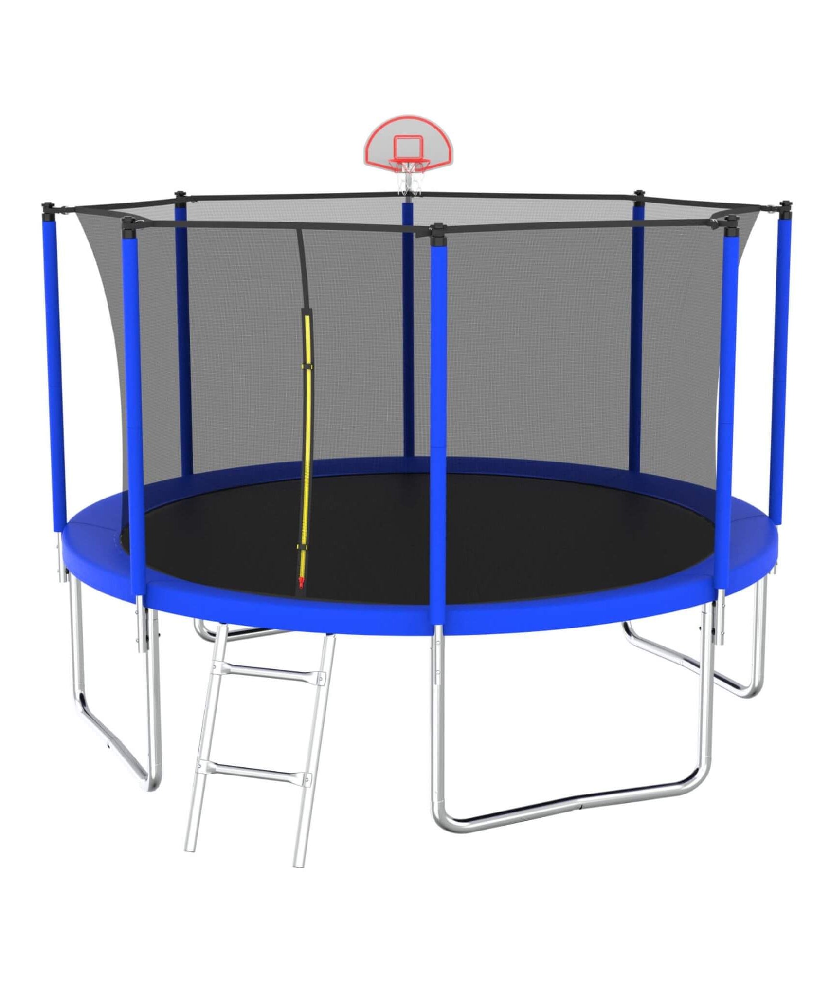 Premium 12FT Outdoor Backyard Trampoline For Kids And Adults With Basketball Hoop And Safety Enclosure (SAK15723)