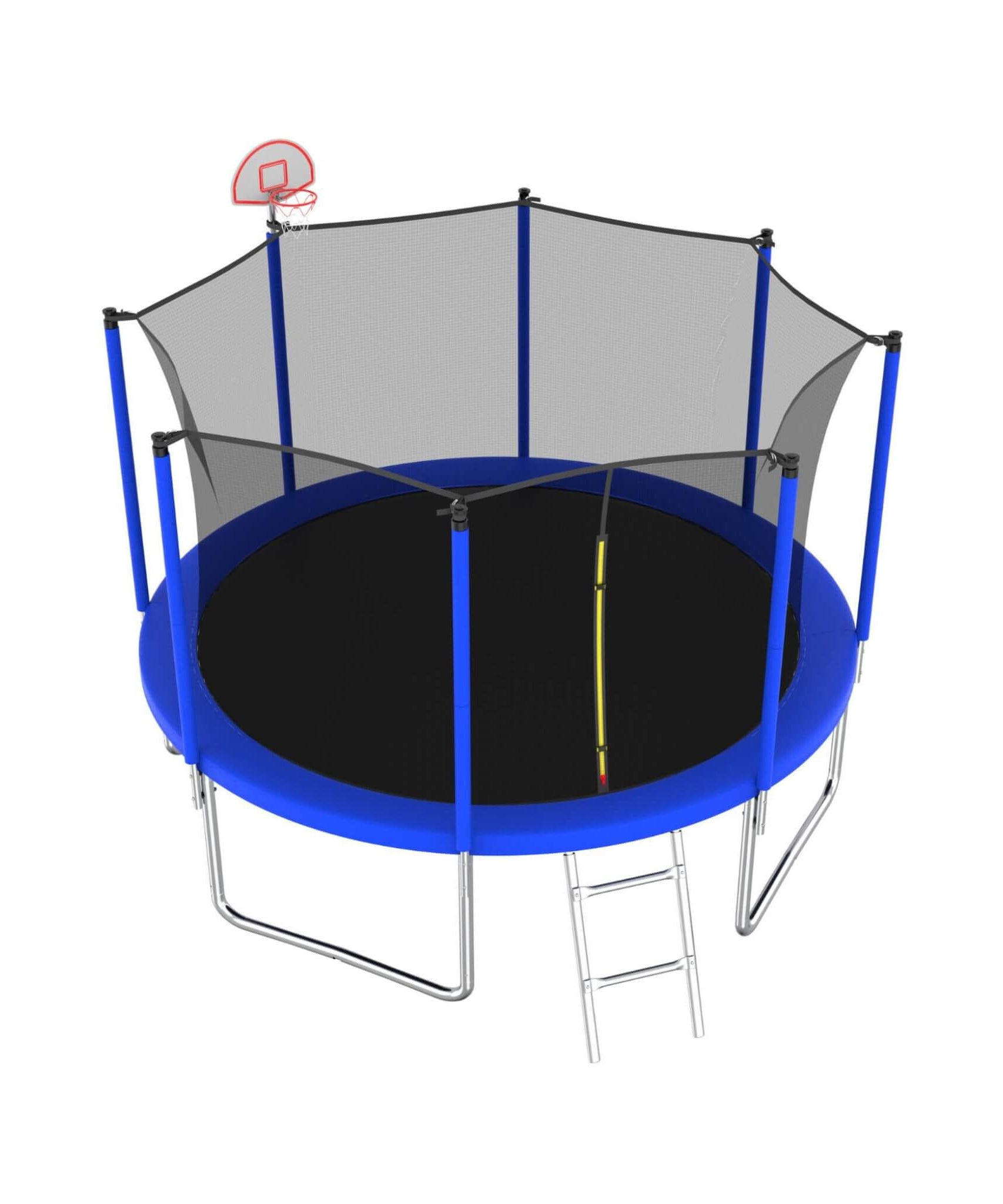 Premium 12FT Outdoor Backyard Trampoline For Kids And Adults With Basketball Hoop And Safety Enclosure (SAK15723)
