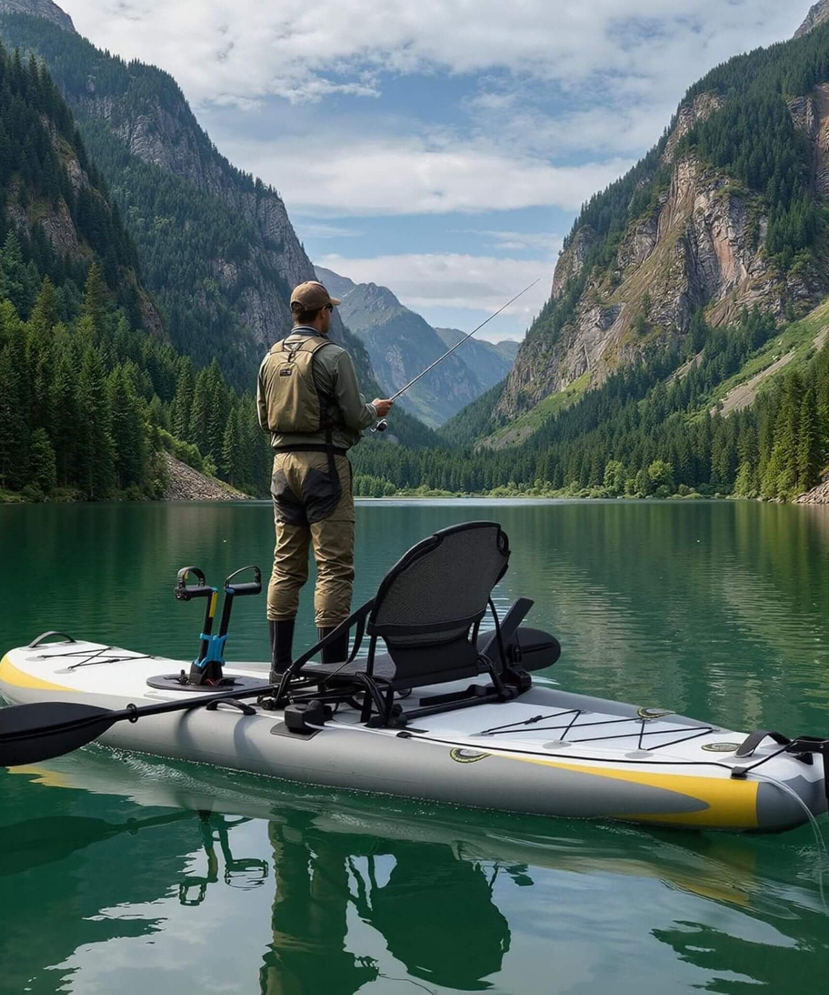Portable 12FT Lightweight Inflatable PVC Fishing Kayak With Pedal System (SAK64328)