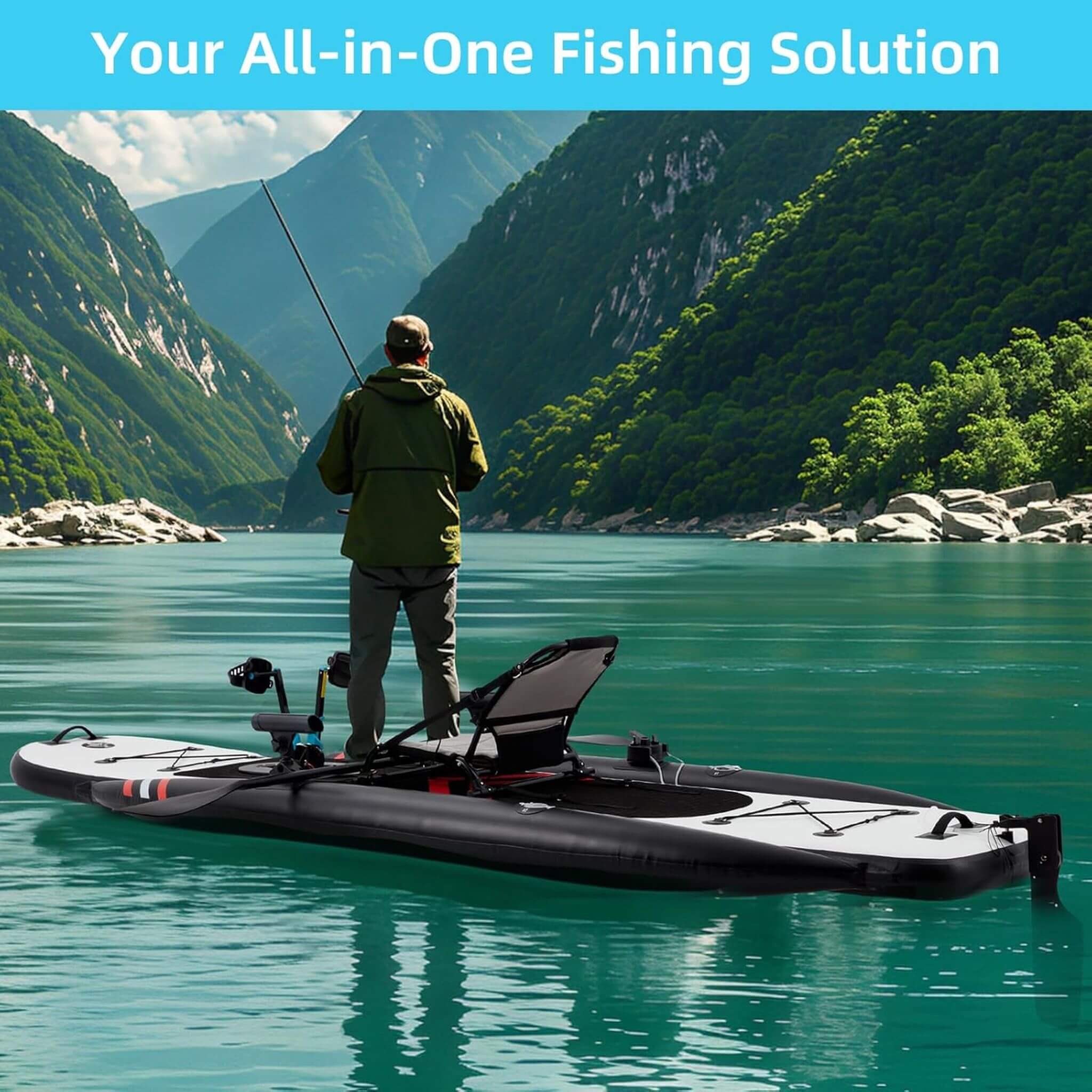 Premium 12FT Lightweight Inflatable Fishing Kayak With Pedal System (SAK15079)