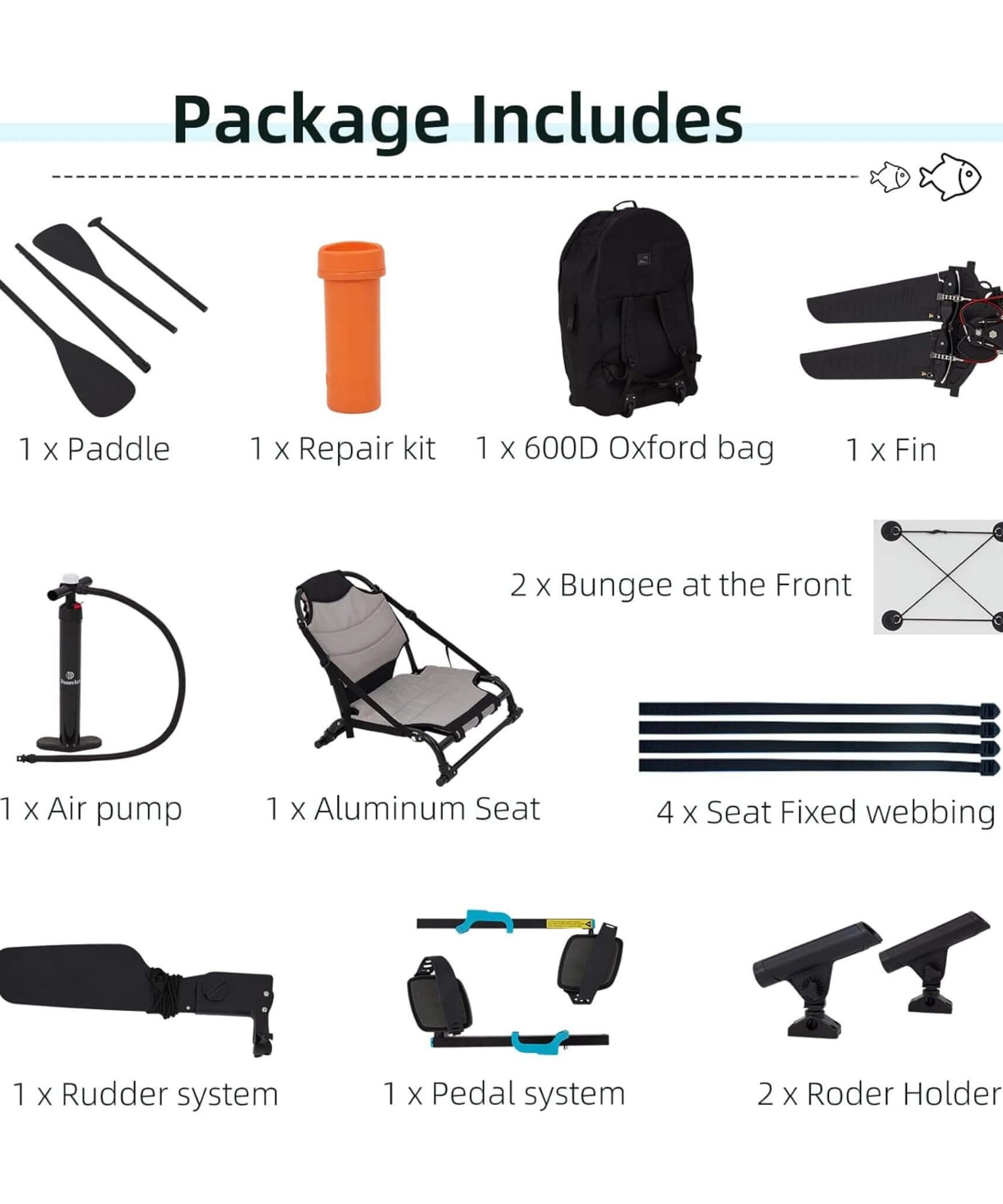 Premium 12FT Lightweight Inflatable Fishing Kayak With Pedal System (SAK15079)