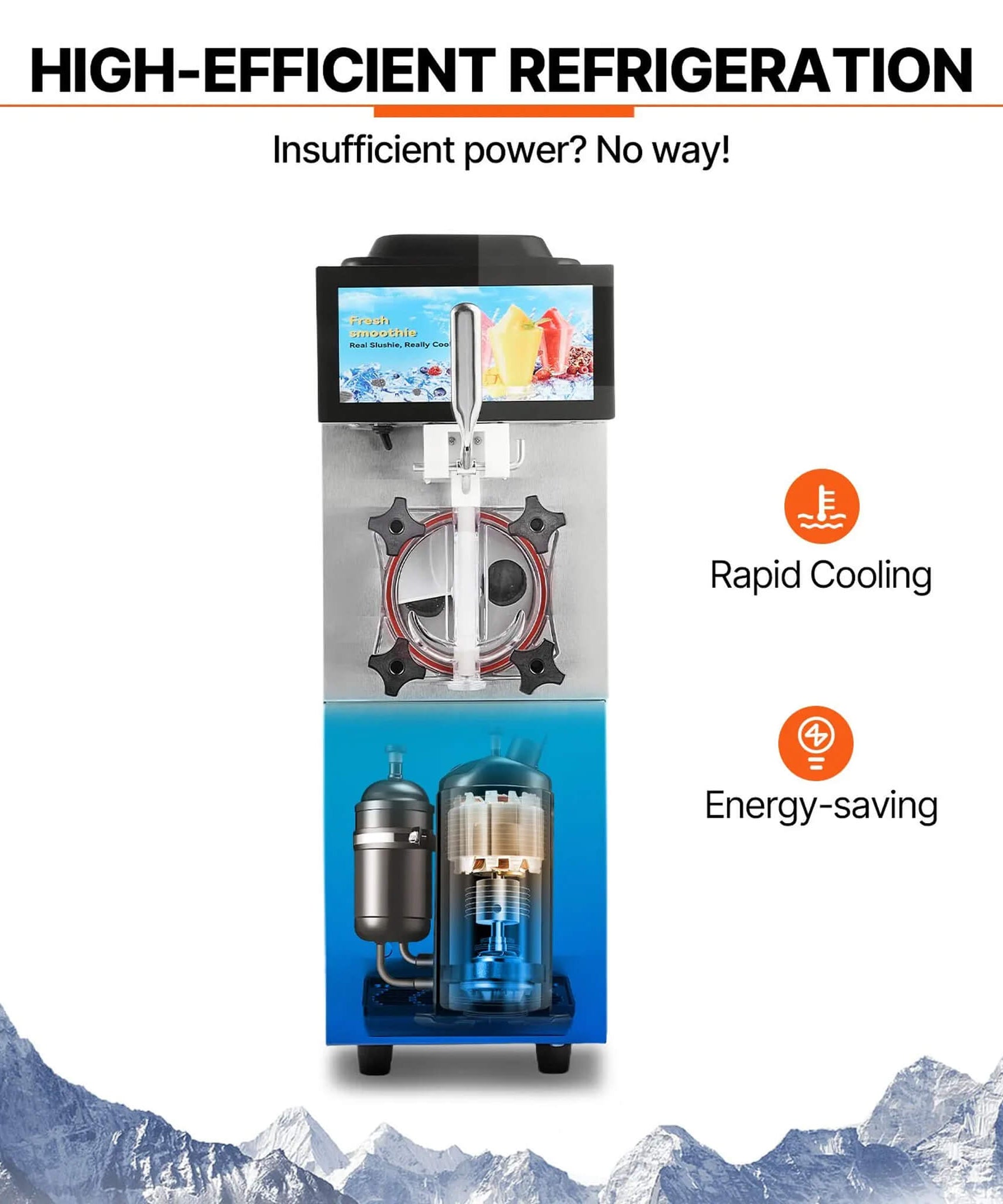 12L Commercial Single Tank Stainless Steel Slushy Machine With Touchscreen (SAK35871)