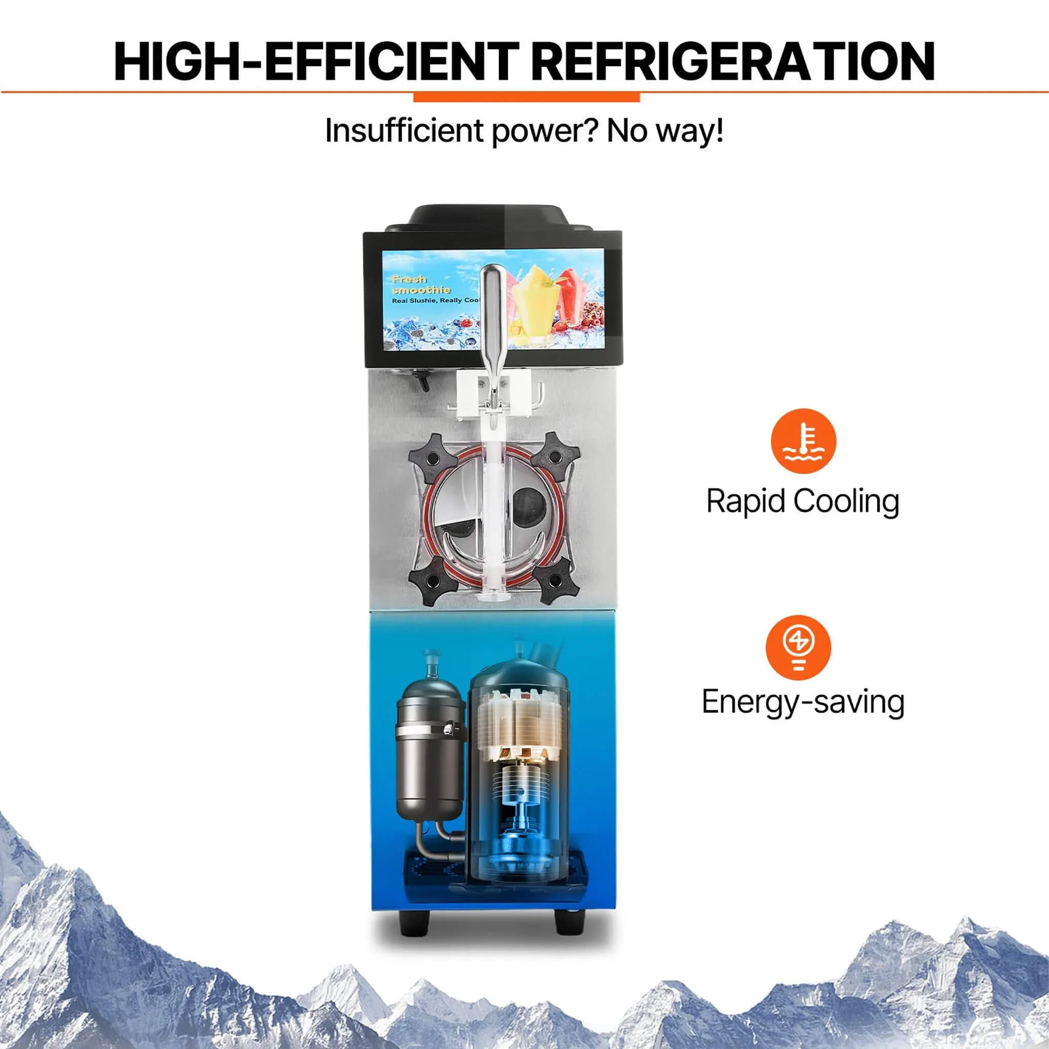 12L Commercial Single Tank Stainless Steel Slushy Machine With Touchscreen (SAK35871)