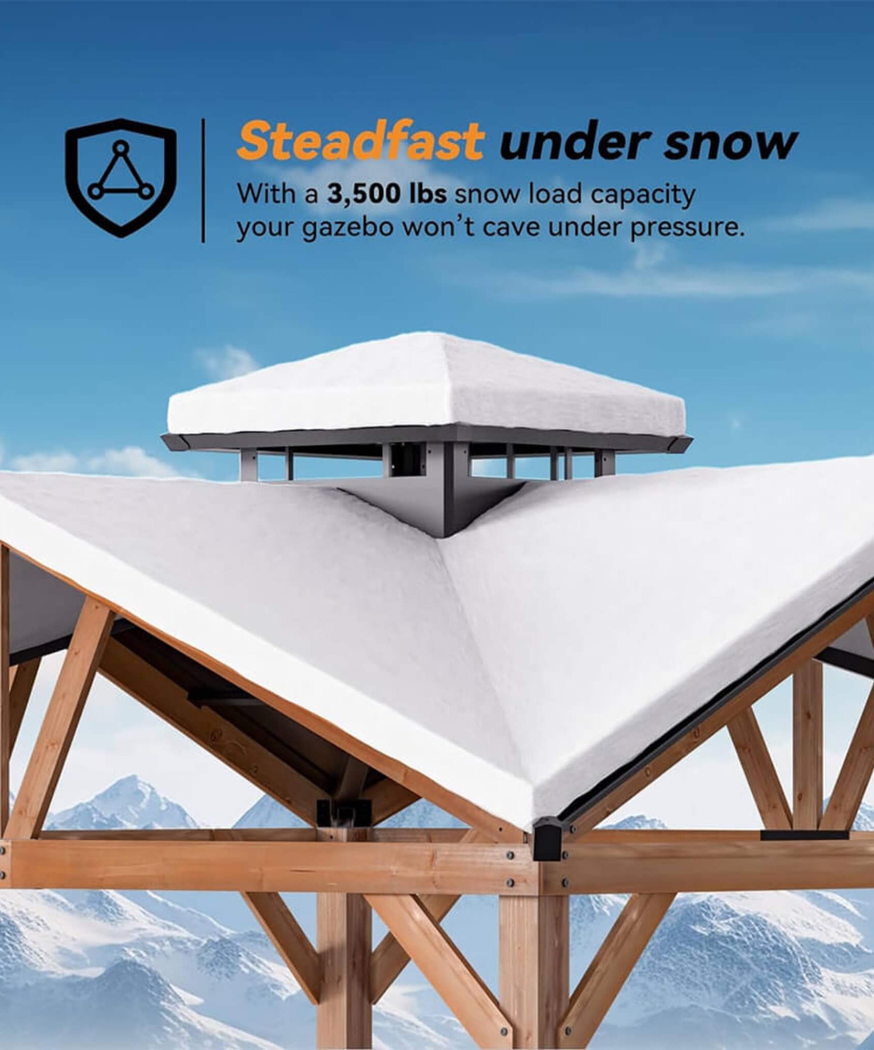 [12X12FT] Alora Premium Outdoor Cedar Wood Hardtop Gazebo With Galvanized Steel Roof (SAK31864)