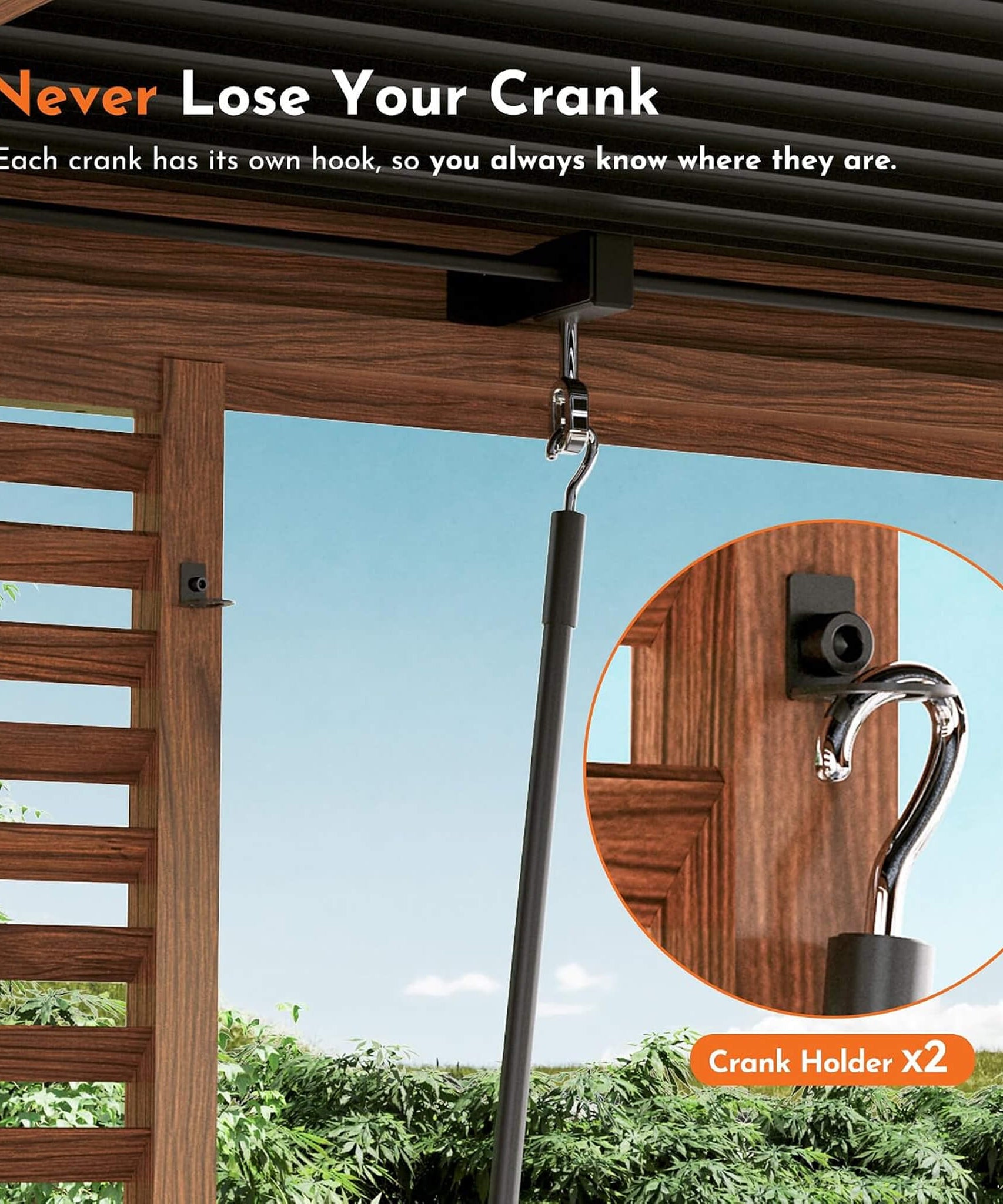 [12X12FT] Alora Premium Outdoor Wood Grain Louvered Pergola With Integrated Drainage (SAK74256)