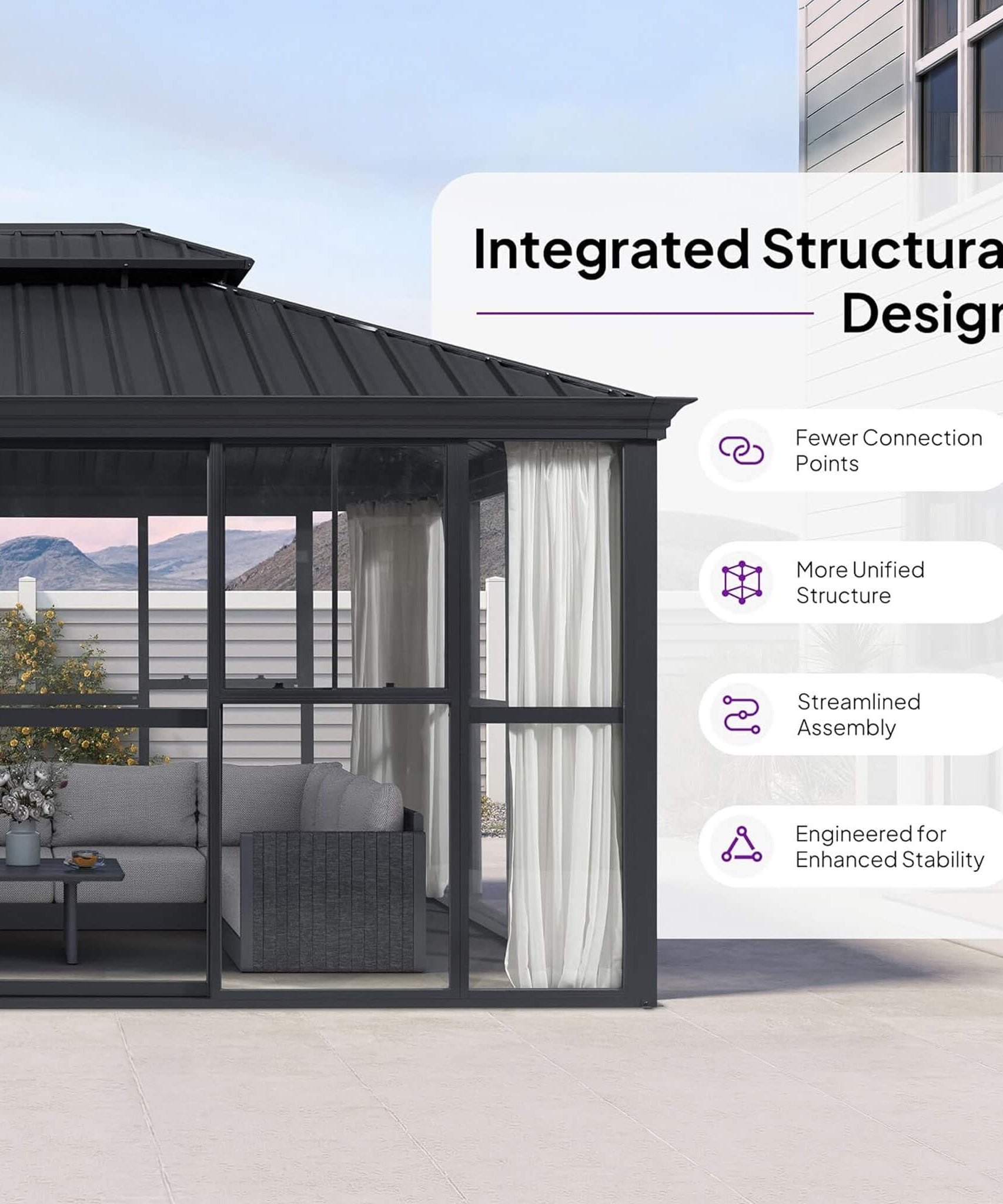 [12X16FT] Vue Extra-Large Luxury Panoramic Solarium With Windows And Sliding Doors (SAK71853)