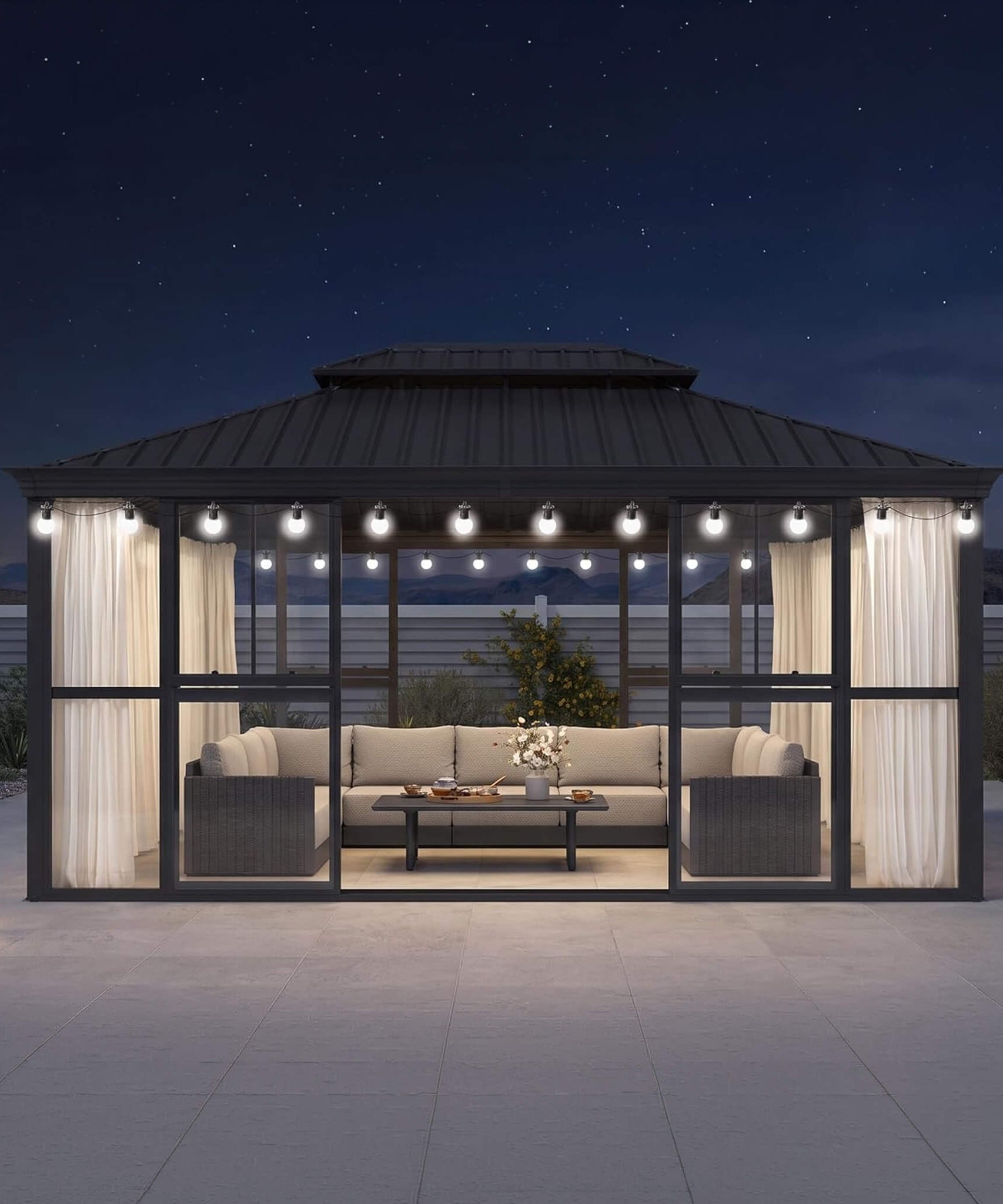 [12X16FT] Vue Extra-Large Luxury Panoramic Solarium With Windows And Sliding Doors (SAK71853)