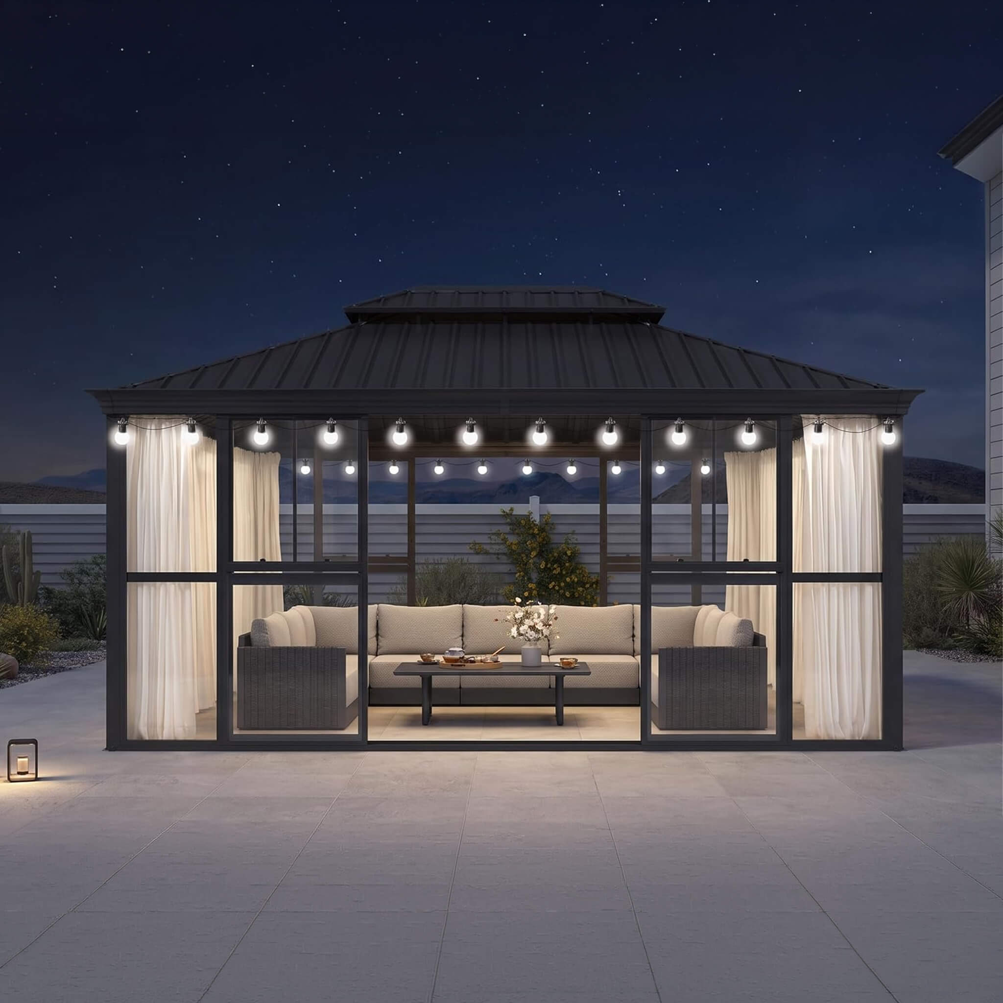 [12X16FT] Vue Extra-Large Luxury Panoramic Solarium With Windows And Sliding Doors (SAK71853)