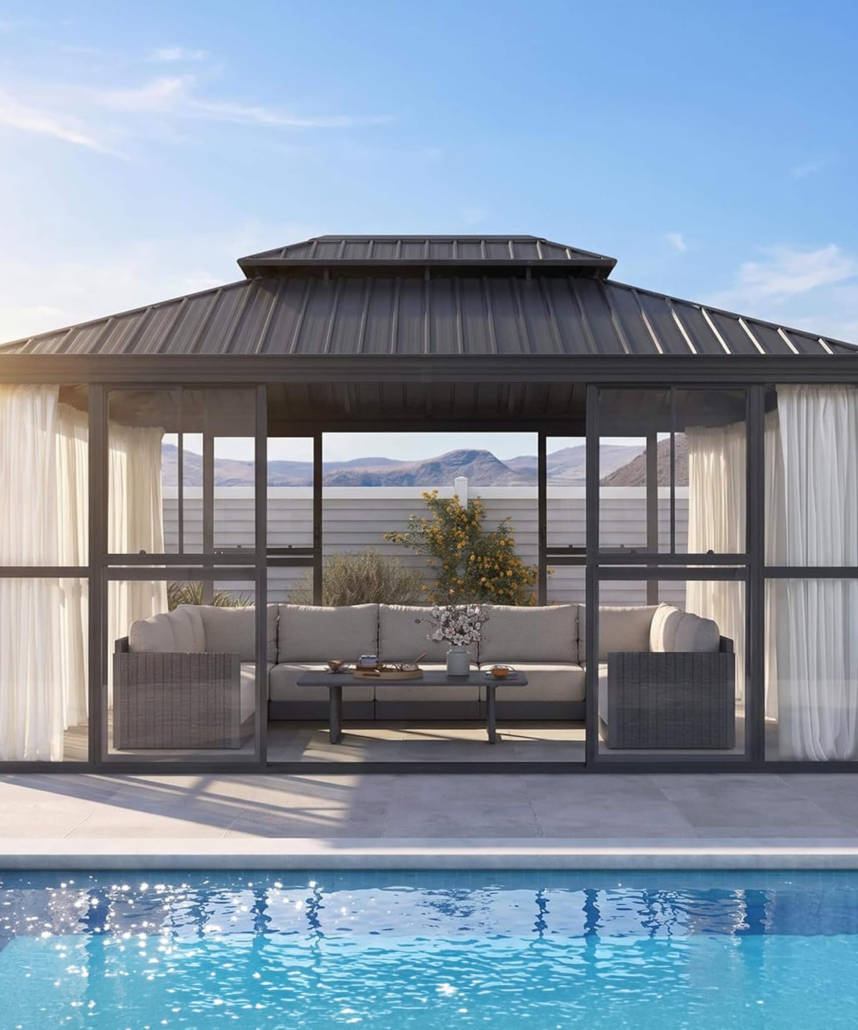 [12X16FT] Vue Extra-Large Luxury Panoramic Solarium With Windows And Sliding Doors (SAK71853)