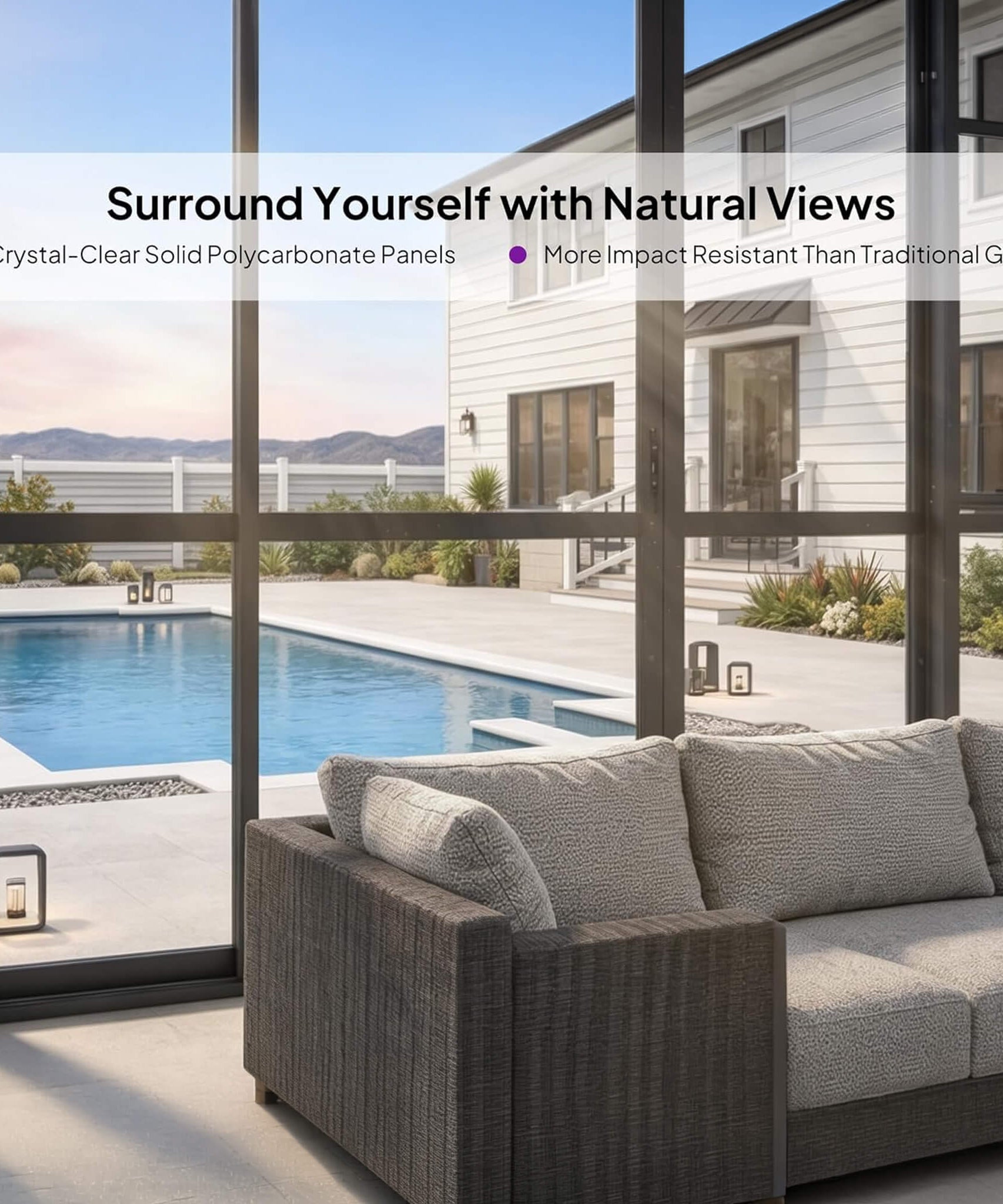 [12X16FT] Vue Extra-Large Luxury Panoramic Solarium With Windows And Sliding Doors (SAK71853)