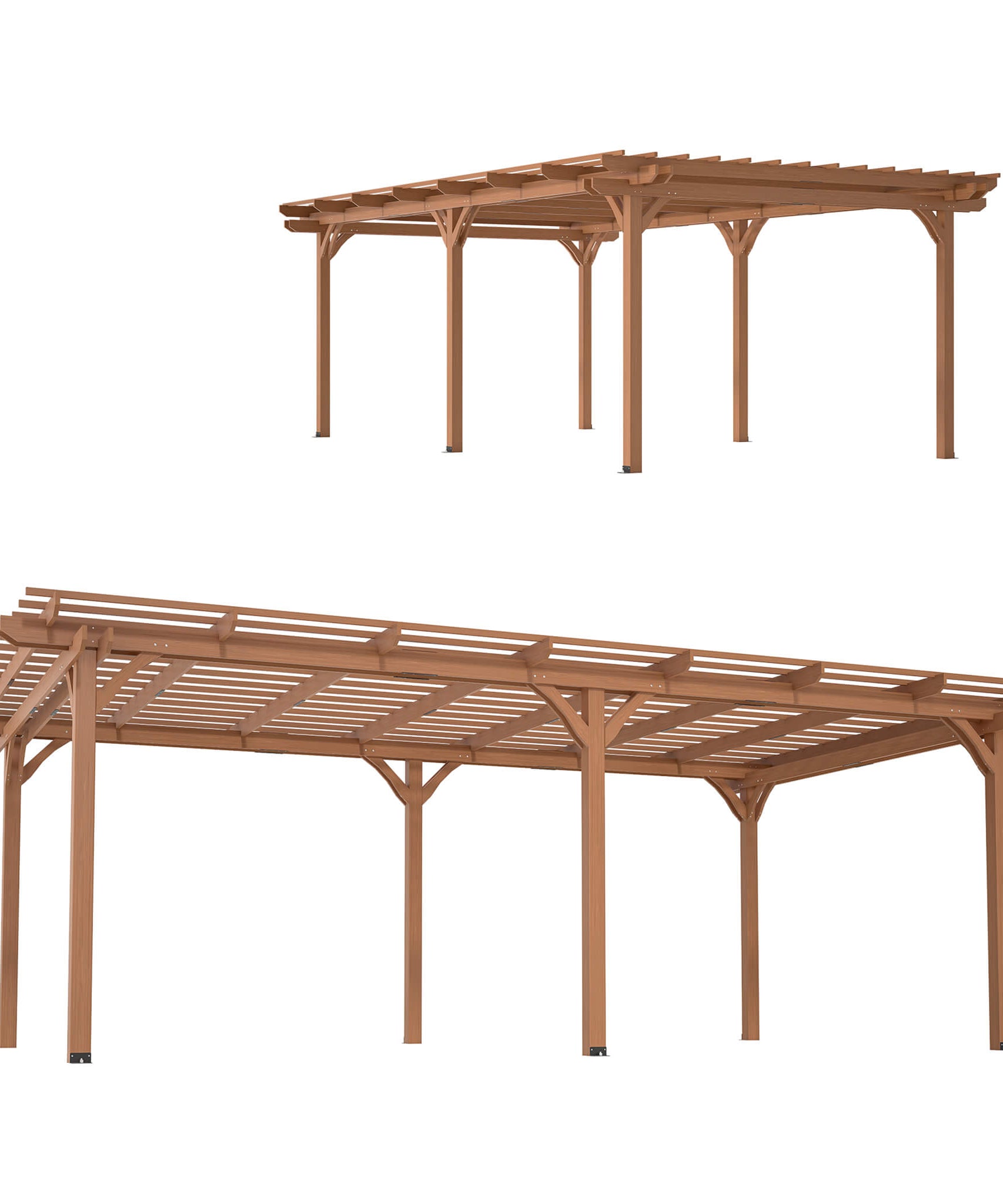 [12X16FT] Alora Extra-Large Outdoor Wooden Waterproof Grape Pergola (SAK76476)
