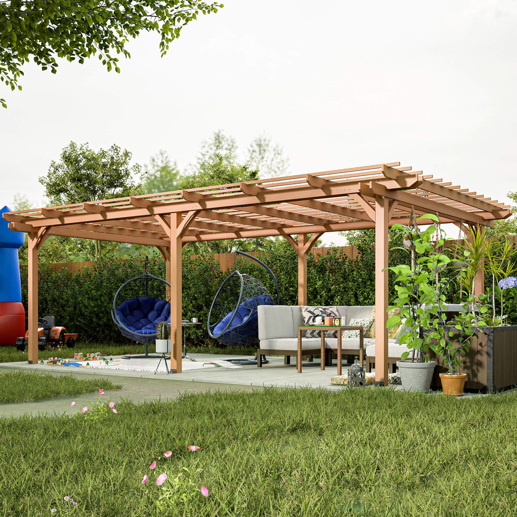 [12X16FT] Alora Extra-Large Outdoor Wooden Waterproof Grape Pergola (SAK76476)