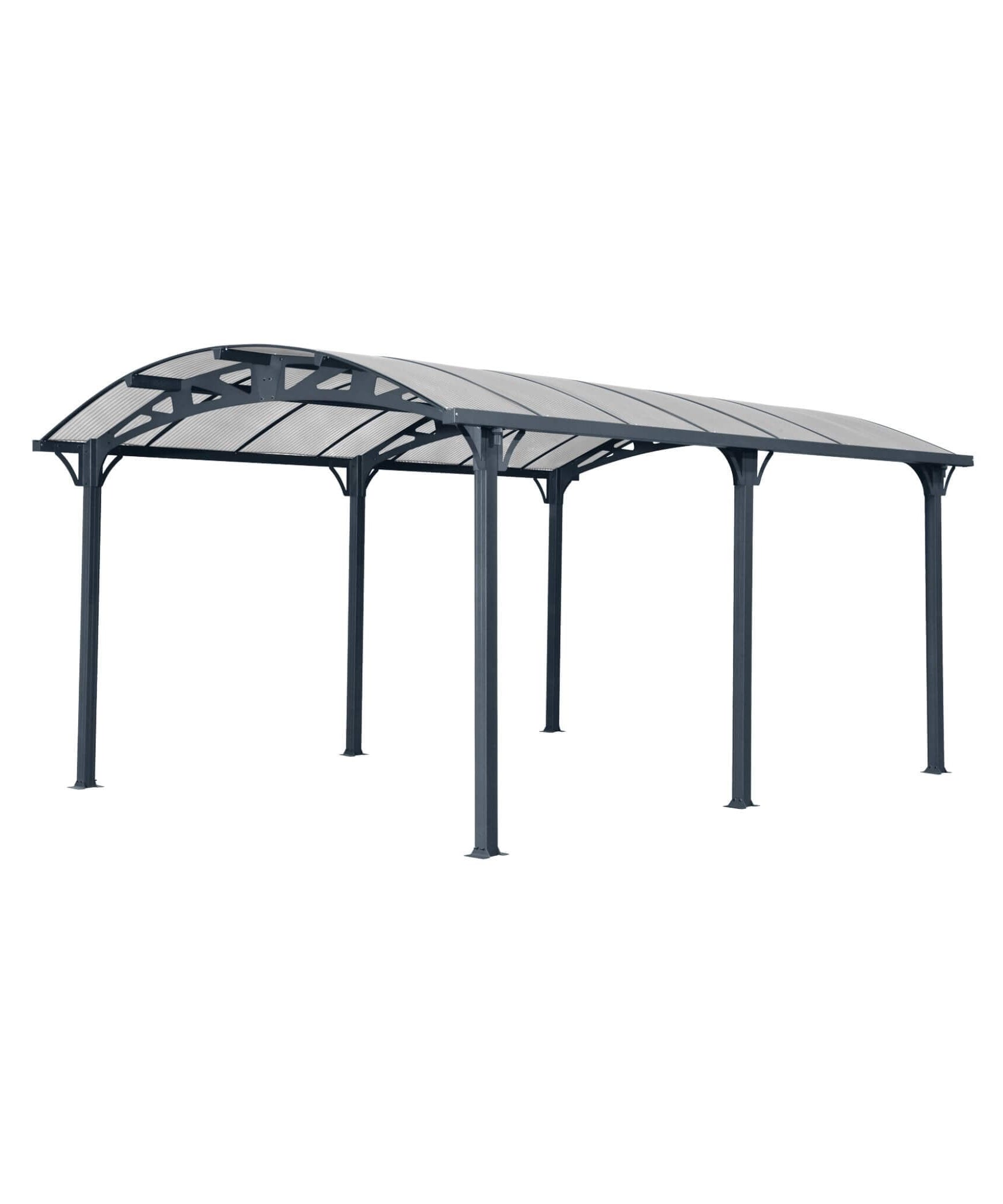 [12X16FT] Alora Large Outdoor Aluminum Arch Carport With Polycarbonate Panels (SAK65820)