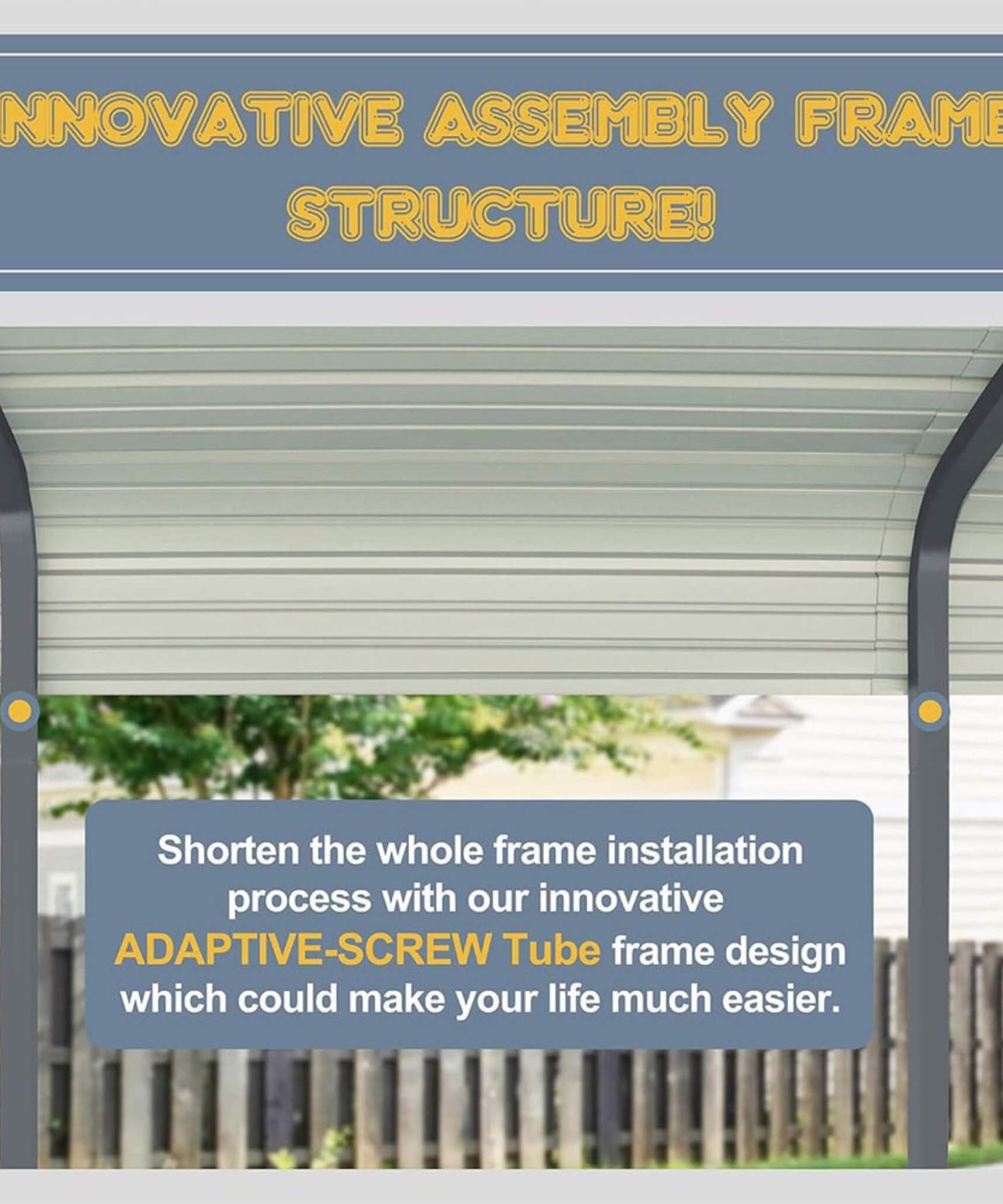 [12X20FT] Alora Premium Heavy-Duty Outdoor Canopy Garage Shelter With Galvanized Metal Roof (SAK91523)