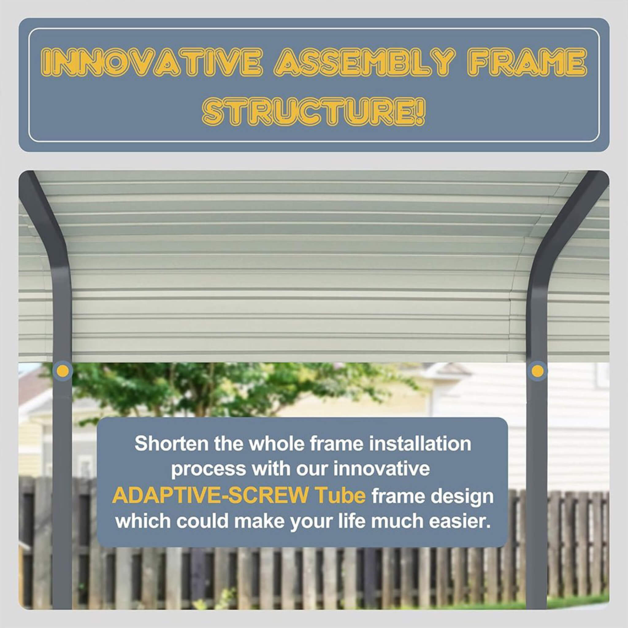 [12X20FT] Alora Premium Heavy-Duty Outdoor Canopy Garage Shelter With Galvanized Metal Roof (SAK91523)
