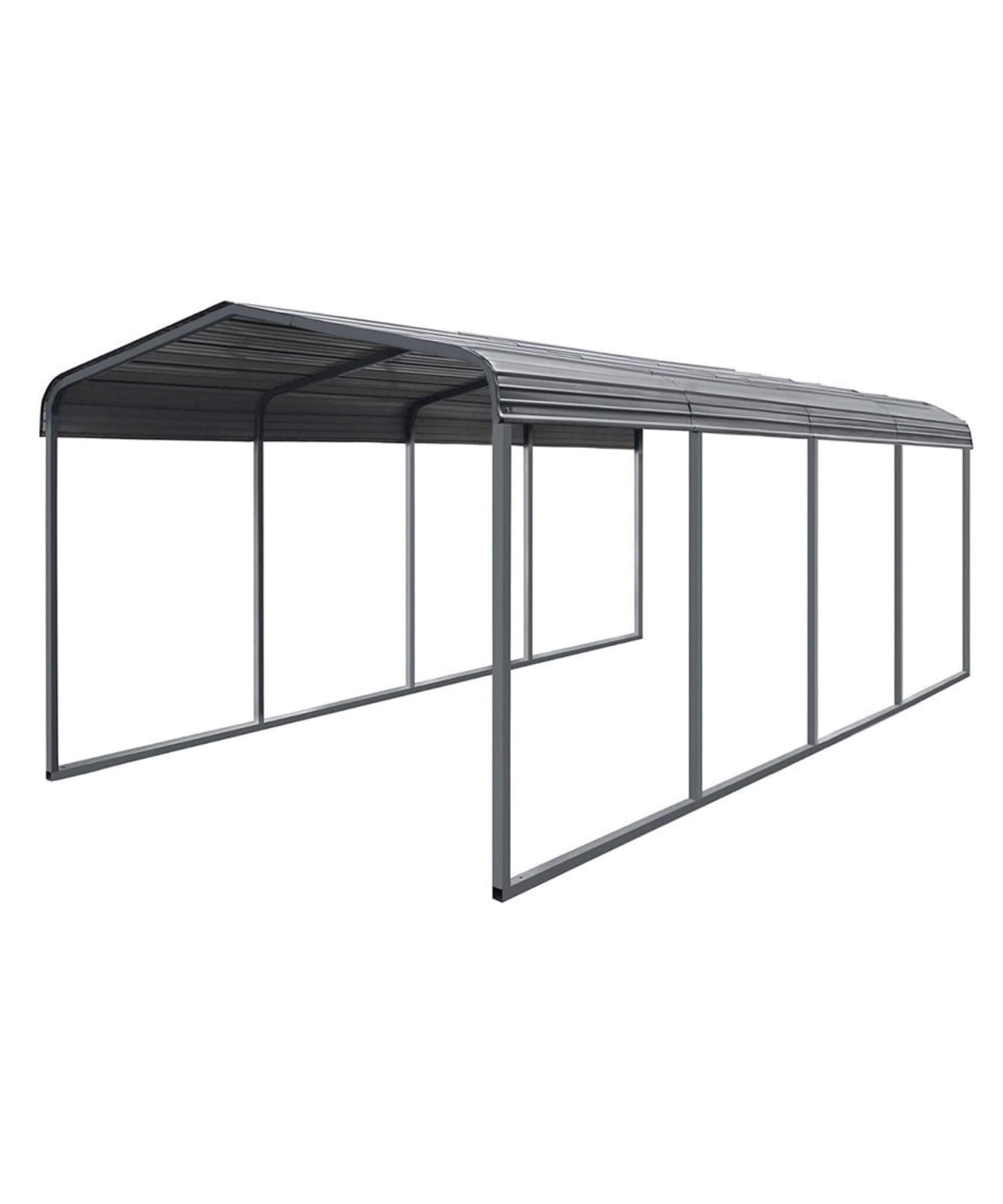 [12X20FT] Alora Premium Heavy-Duty Outdoor Canopy Garage Shelter With Galvanized Metal Roof (SAK91523)