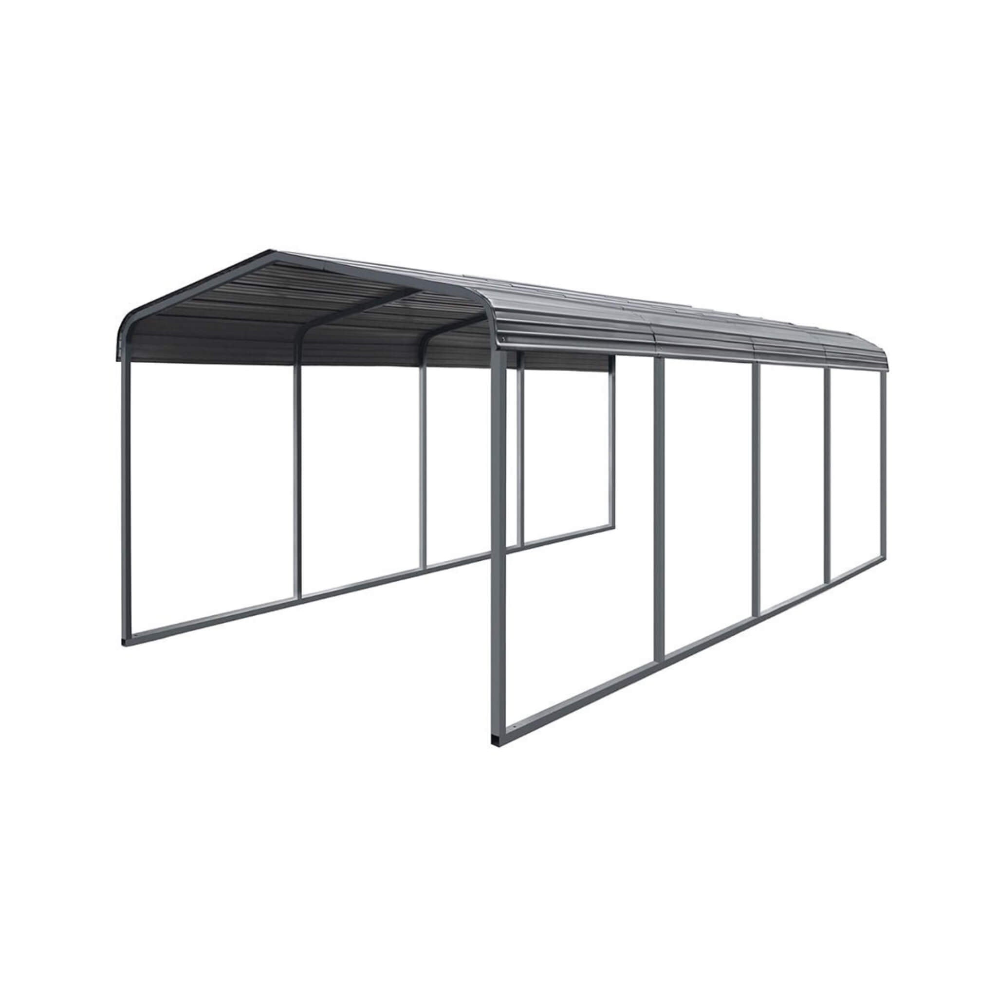 [12X20FT] Alora Premium Heavy-Duty Outdoor Canopy Garage Shelter With Galvanized Metal Roof (SAK91523)