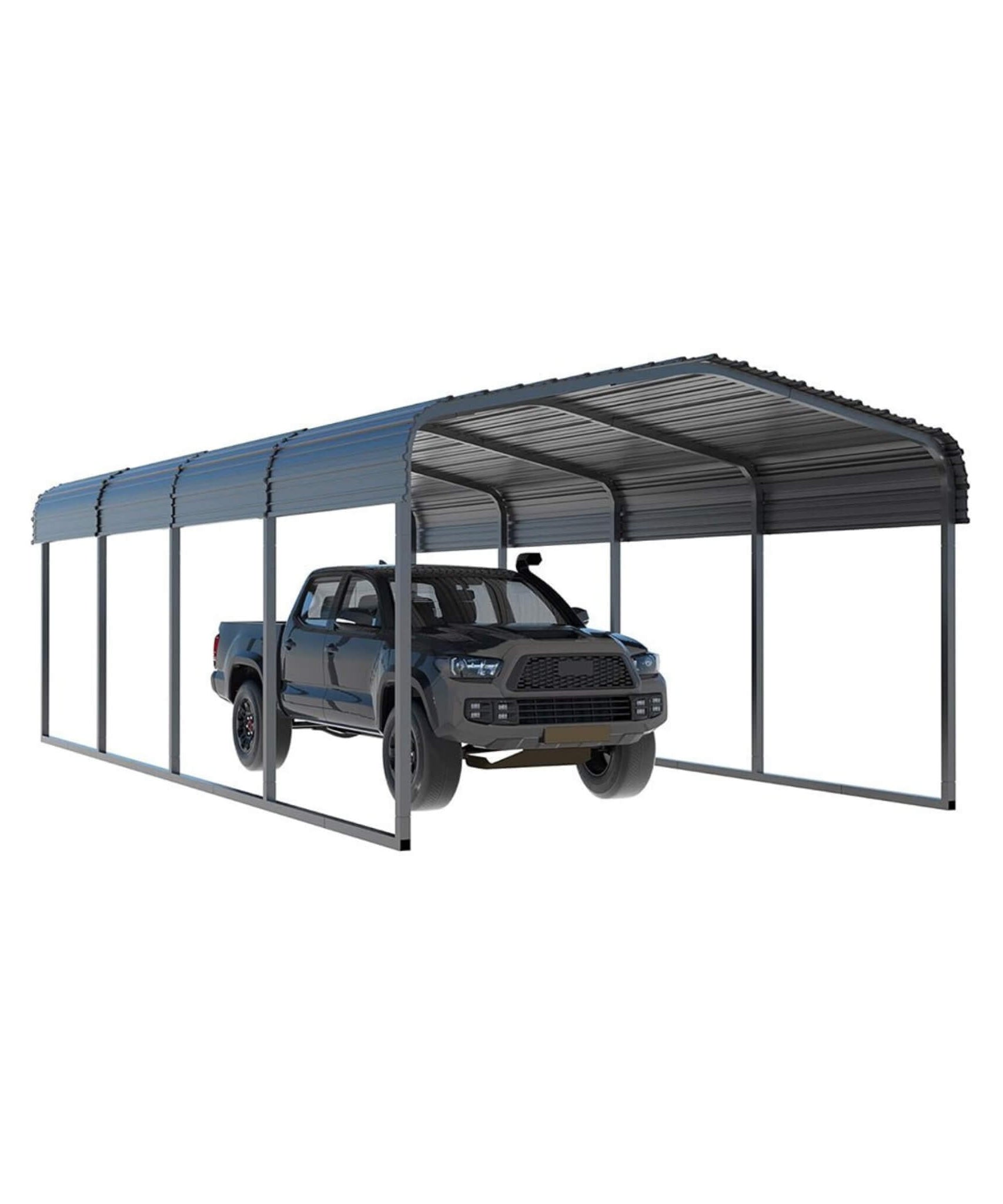 [12X20FT] Alora Premium Heavy-Duty Outdoor Canopy Garage Shelter With Galvanized Metal Roof (SAK91523)