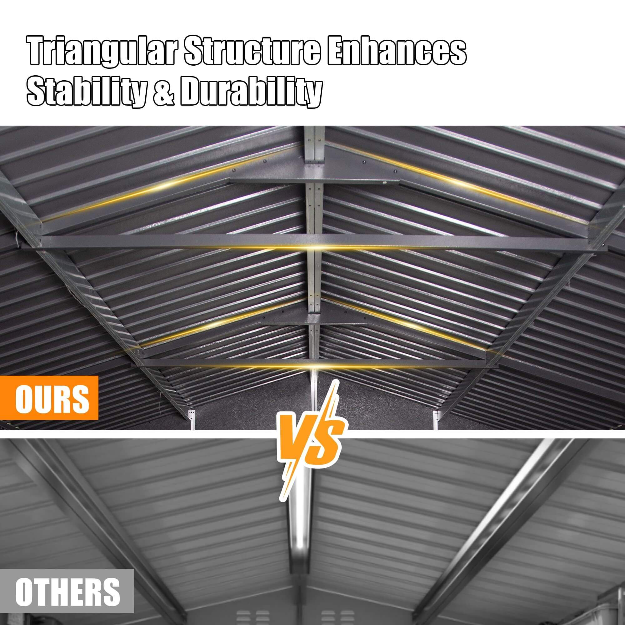 Extra-Large Outdoor Heavy-Duty Metal Garage Shed With Lockable Doors [No Floor] (SAK14093)
