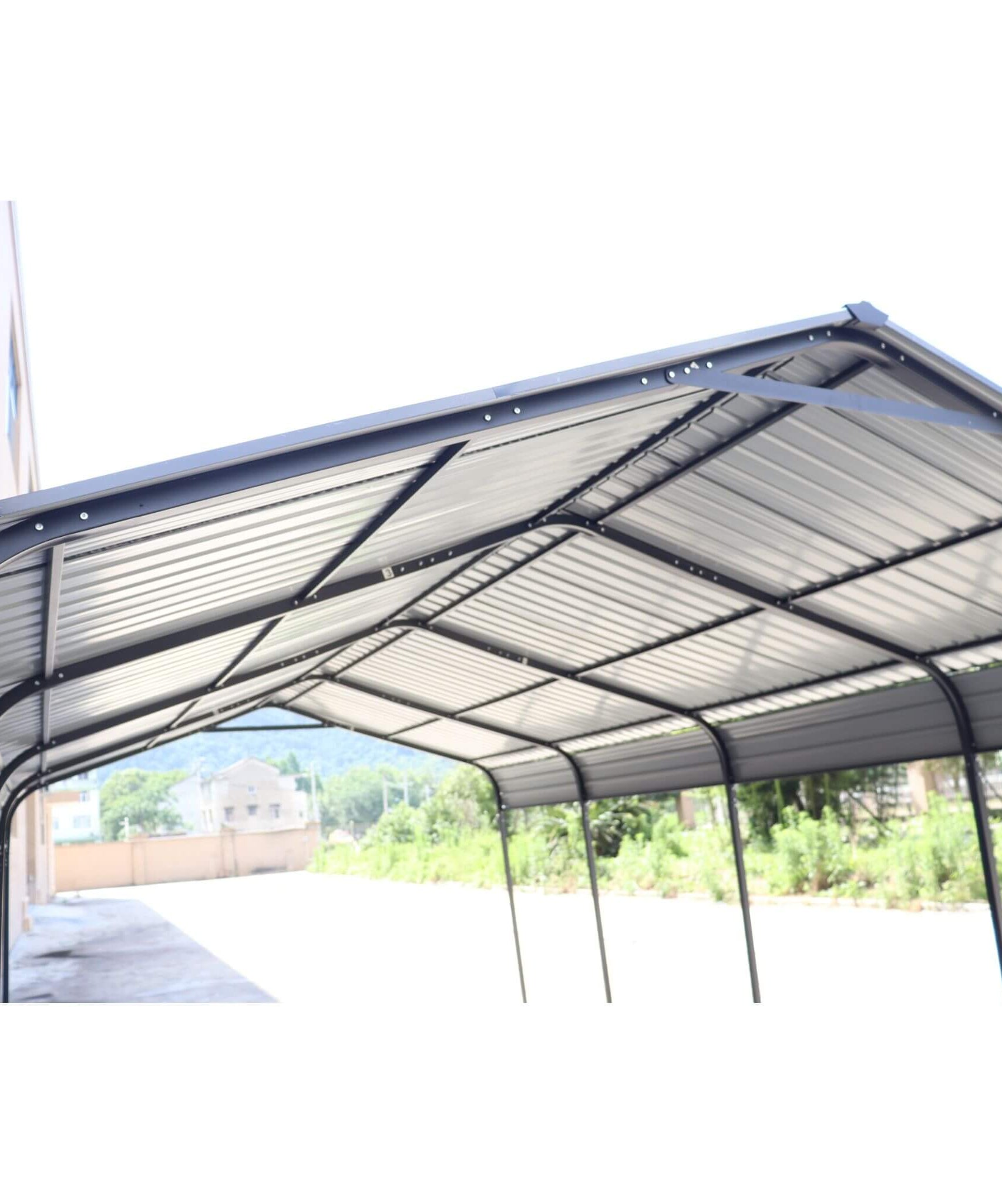 [12X20FT] Alora Heavy-Duty Metal Carport With Galvanized Steel Roof For Car, Boats And Trucks, Gray (SAK95562)