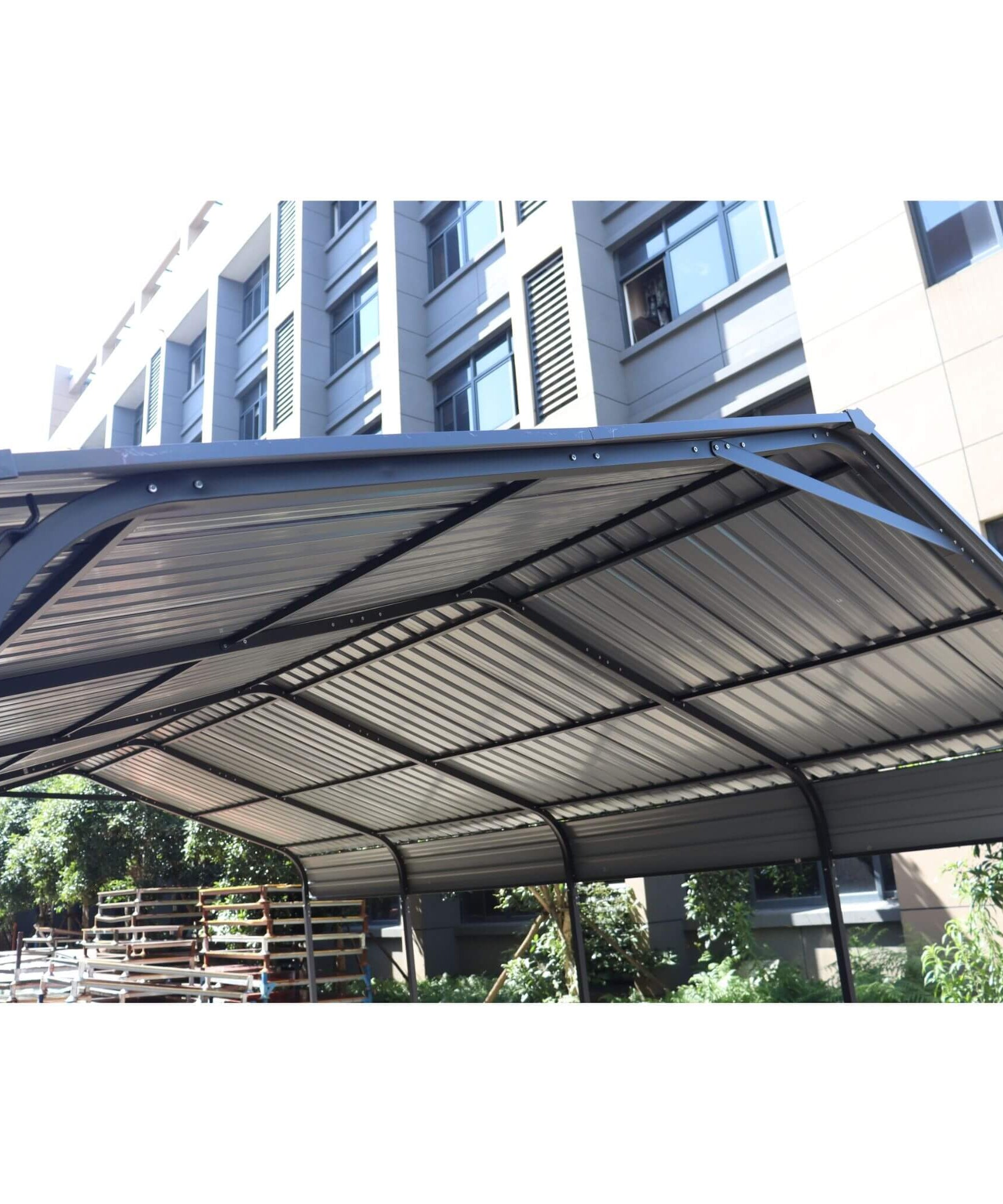 [12X20FT] Alora Heavy-Duty Metal Carport With Galvanized Steel Roof For Car, Boats And Trucks, Gray (SAK95562)