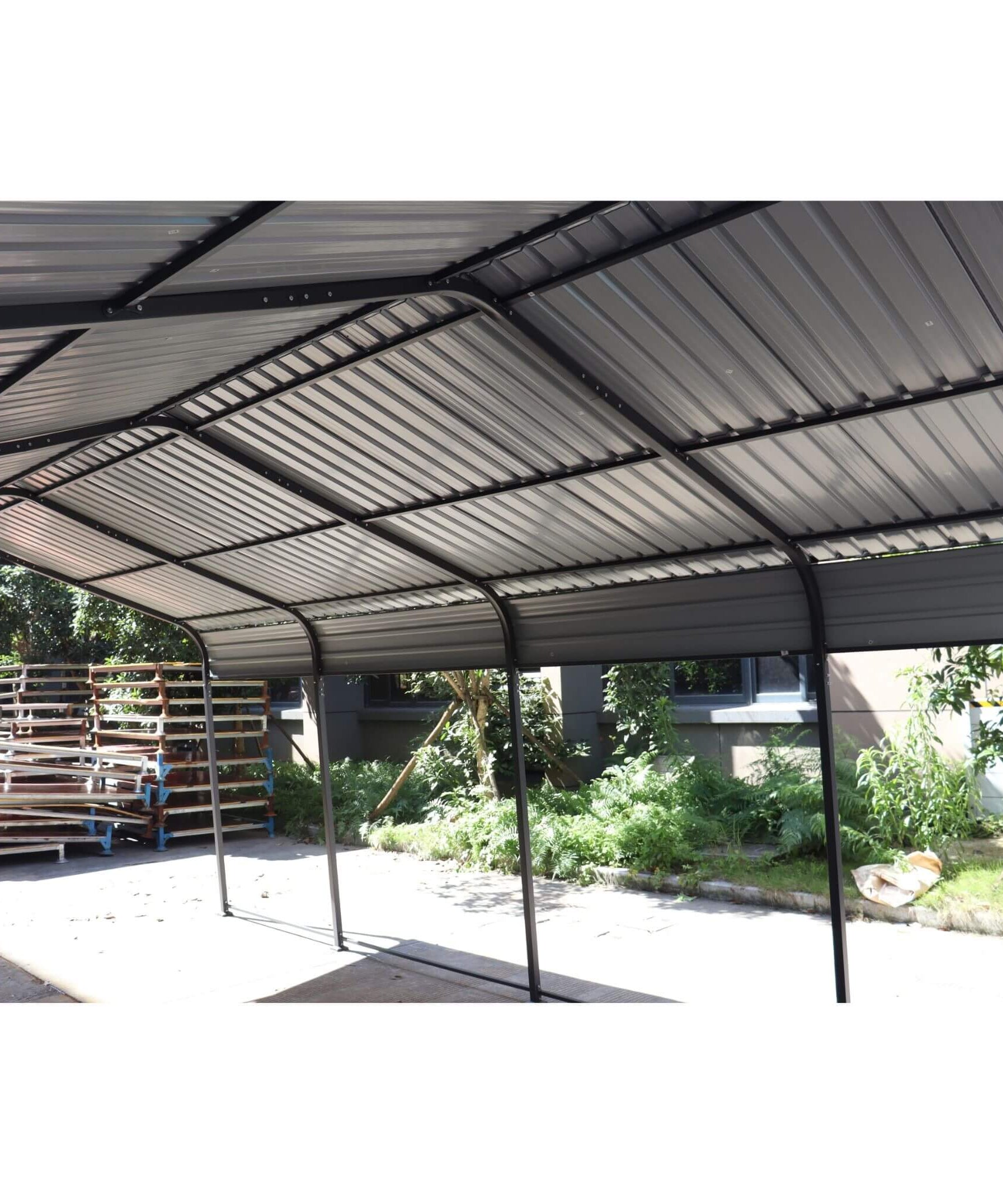 [12X20FT] Alora Heavy-Duty Metal Carport With Galvanized Steel Roof For Car, Boats And Trucks, Gray (SAK95562)