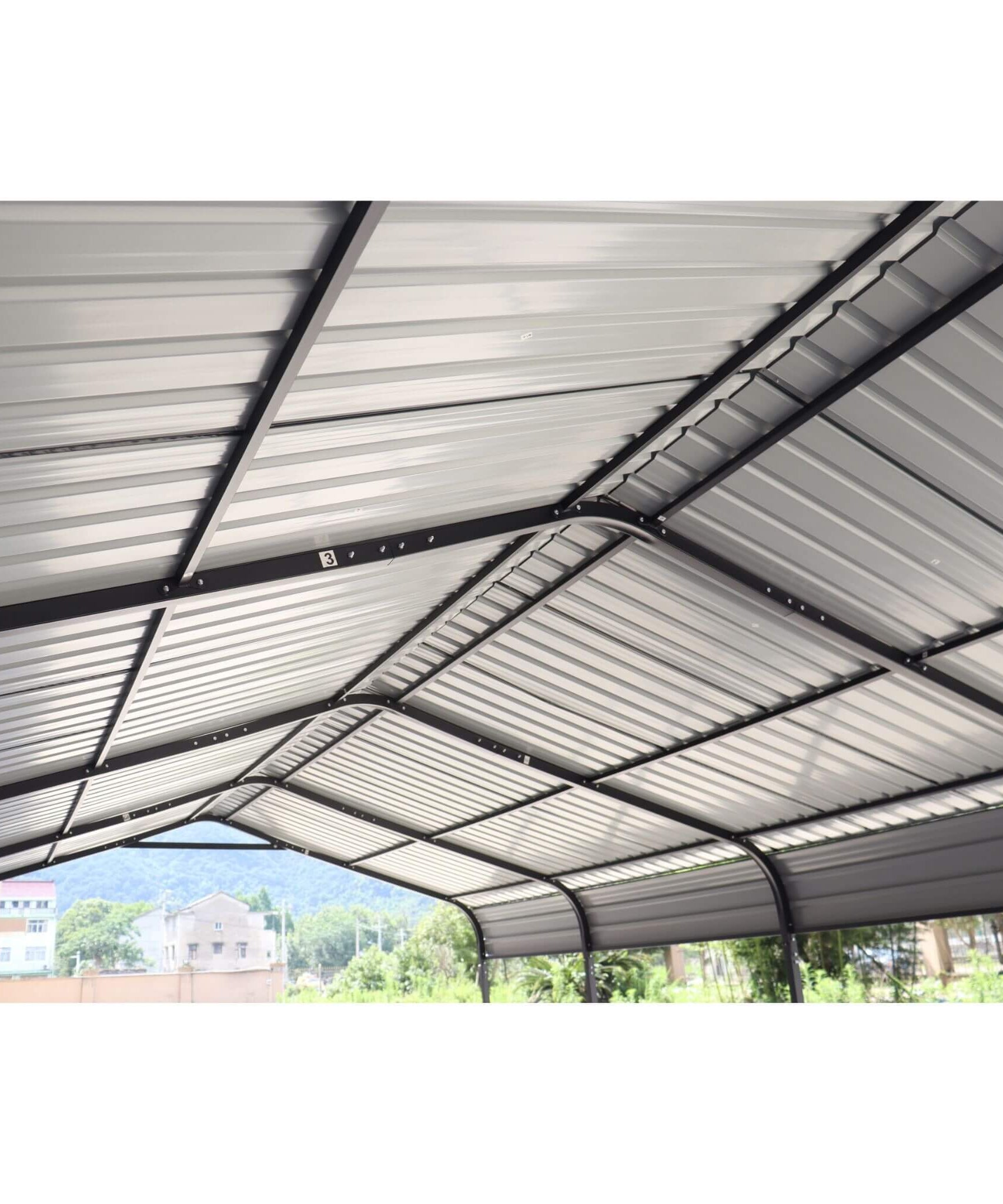 [12X20FT] Alora Heavy-Duty Metal Carport With Galvanized Steel Roof For Car, Boats And Trucks, Gray (SAK95562)