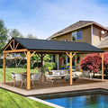 [12X20FT] Alora Premium Outdoor Double-Layer Galvanized Steel Hardtop Gazebo For Patio (SAK46095)