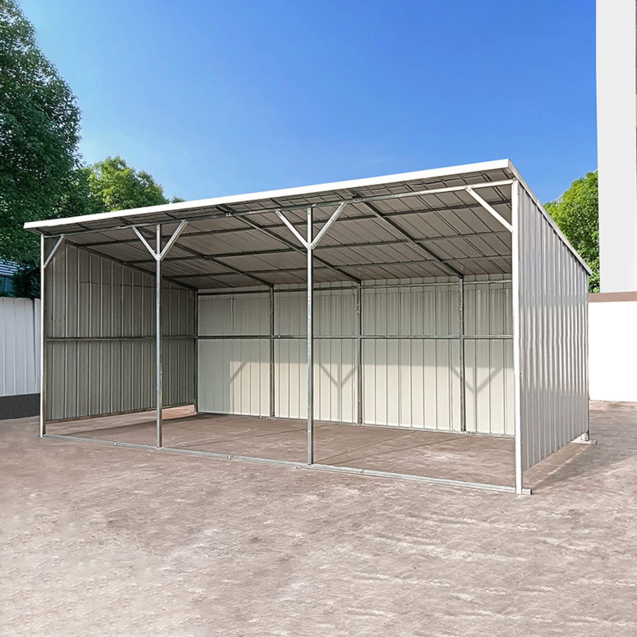 [12X25FT] Alora Heavy-Duty Galvanized steel Storage Equipment Shed (SAK20471)
