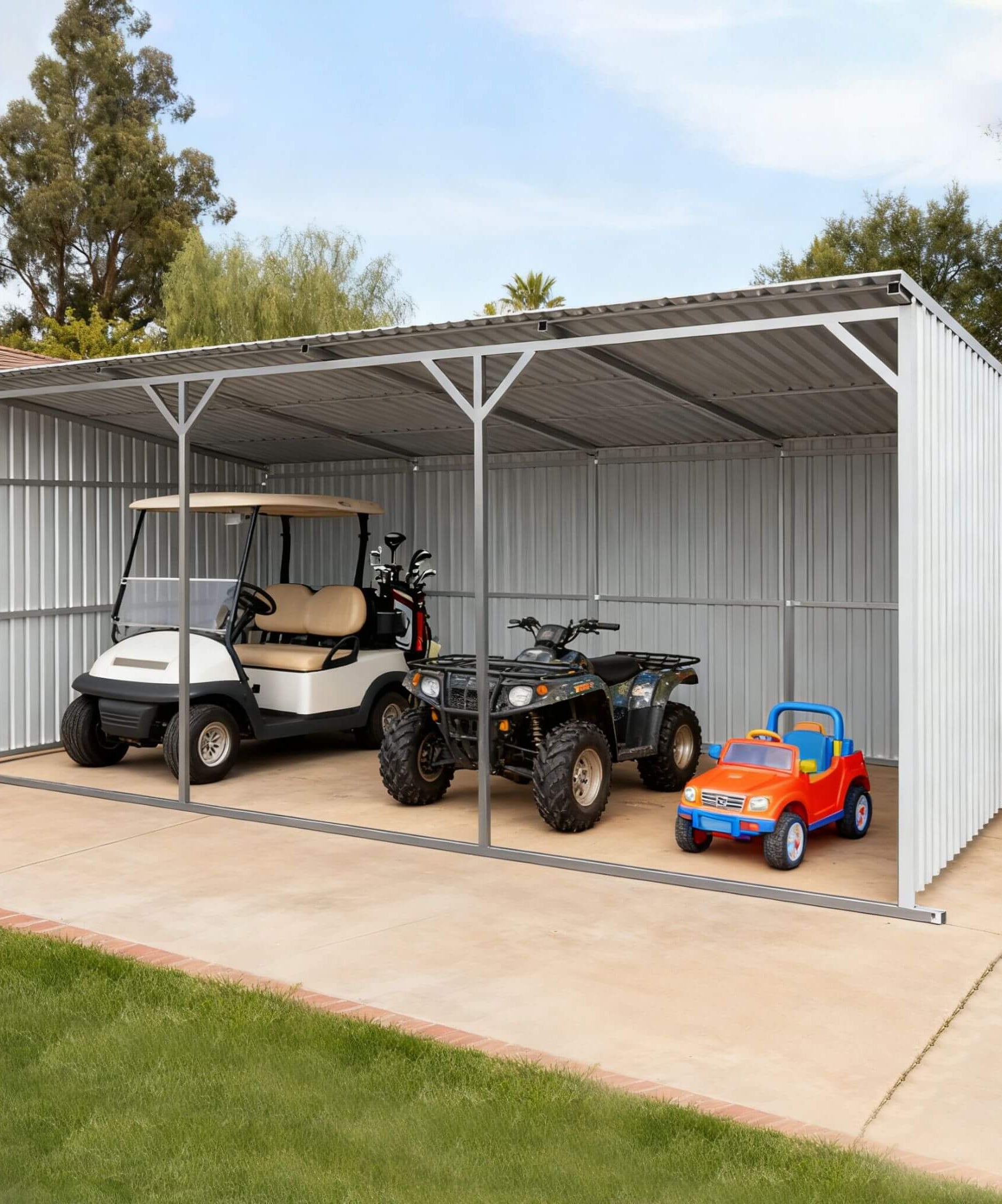 [12X25FT] Alora Heavy-Duty Galvanized steel Storage Equipment Shed (SAK20471)