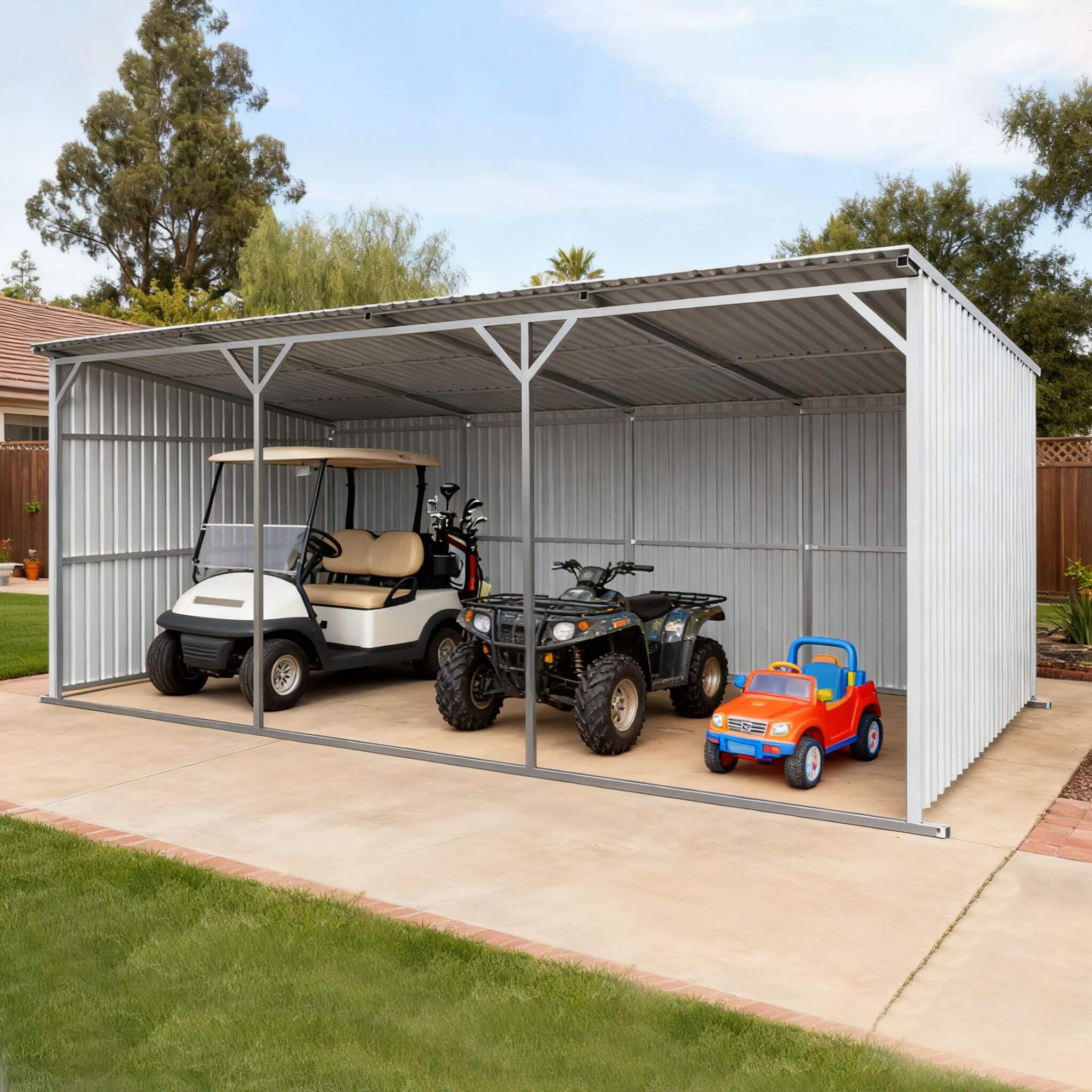 [12X25FT] Alora Heavy-Duty Galvanized steel Storage Equipment Shed (SAK20471)