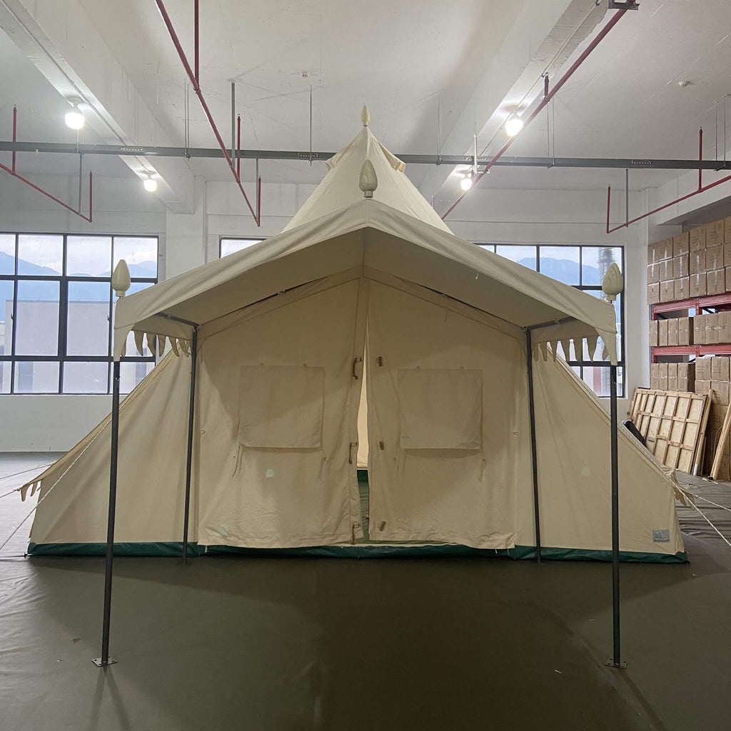 [13X19FT] Extra-Large Heavy-Duty Outdoor Four Seasons Glamping Canvas Bell Yurt Tent (SAK45688)