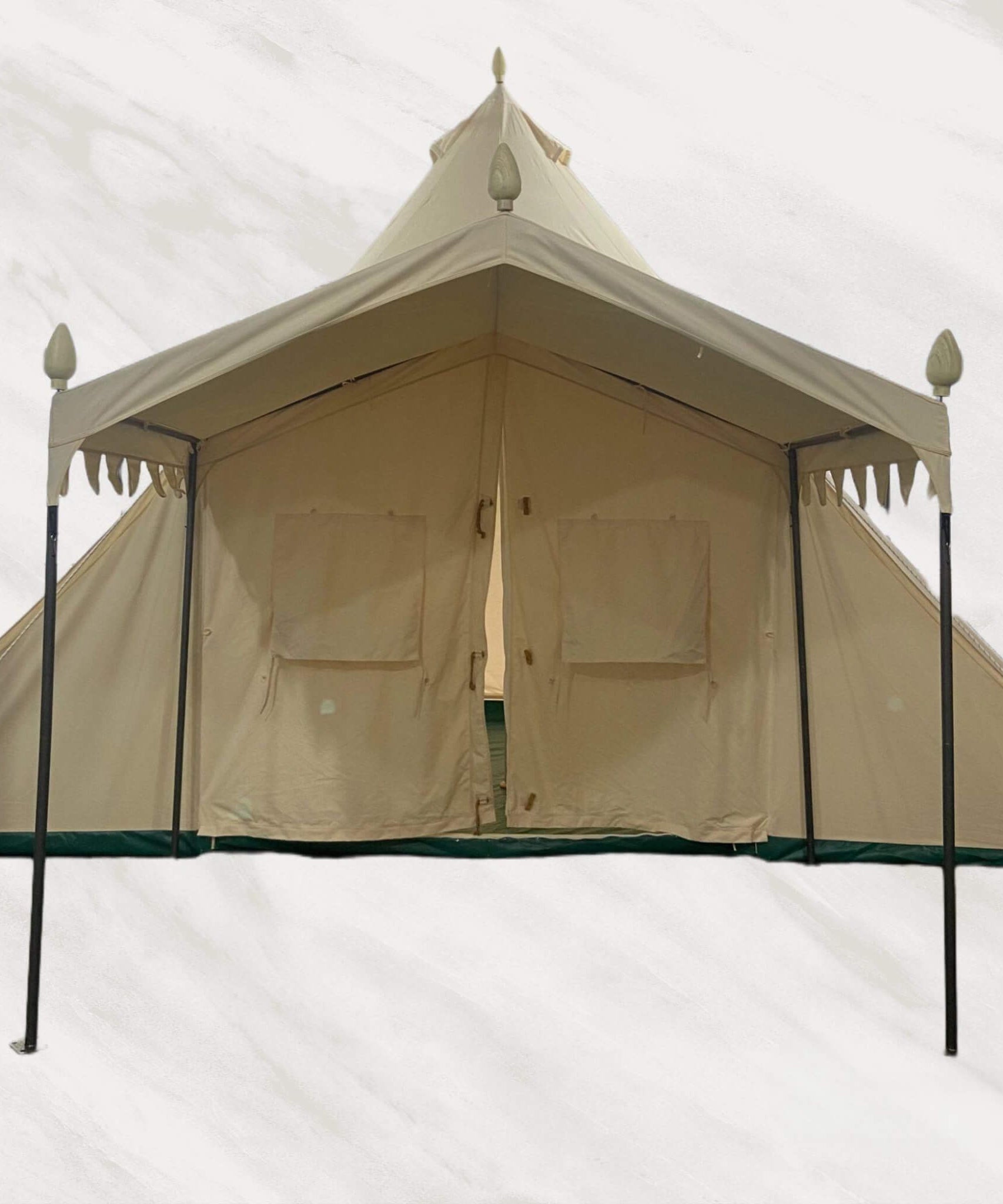 [13X19FT] Extra-Large Heavy-Duty Outdoor Four Seasons Glamping Canvas Bell Yurt Tent (SAK45688)