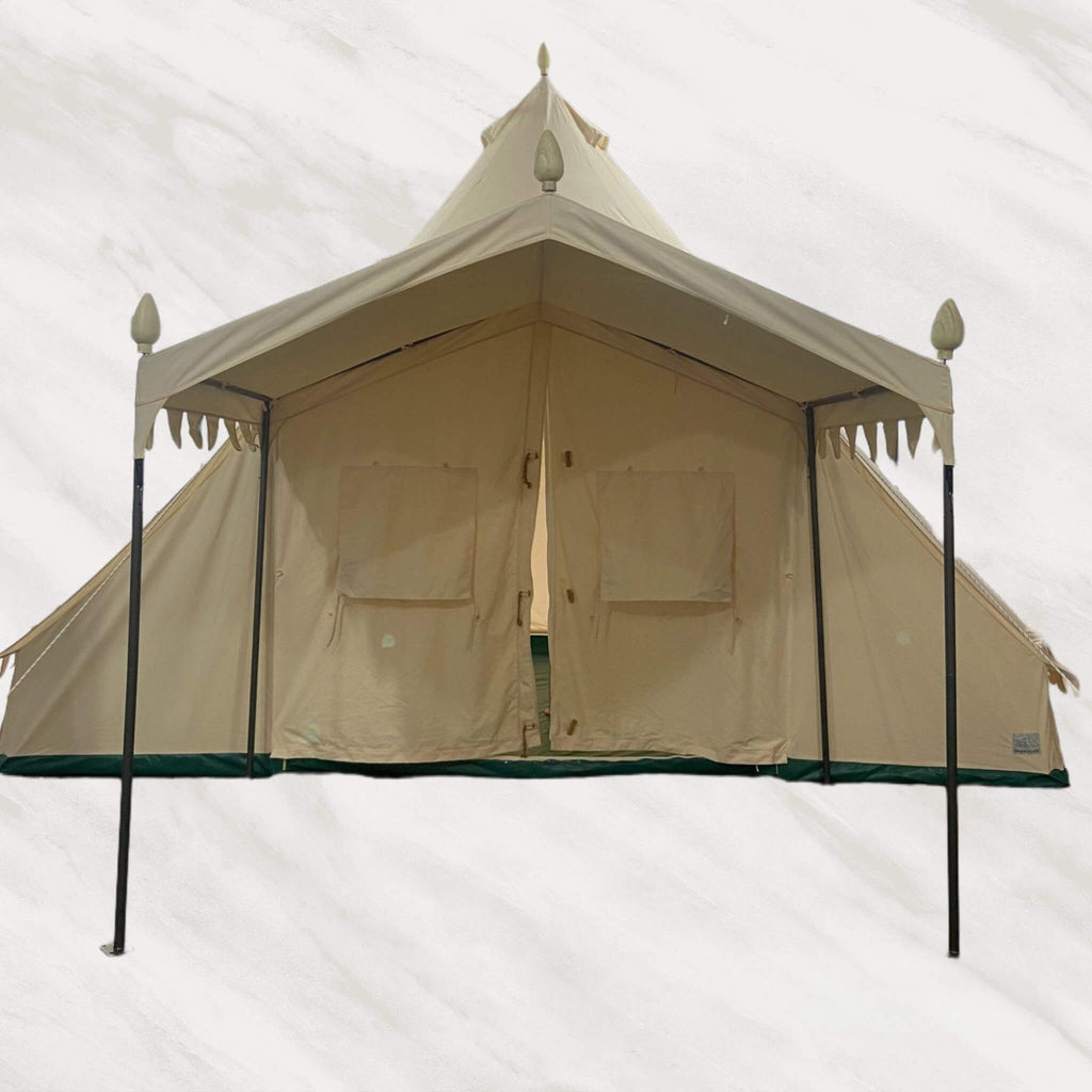 [13X19FT] Extra-Large Heavy-Duty Outdoor Four Seasons Glamping Canvas Bell Yurt Tent (SAK45688)