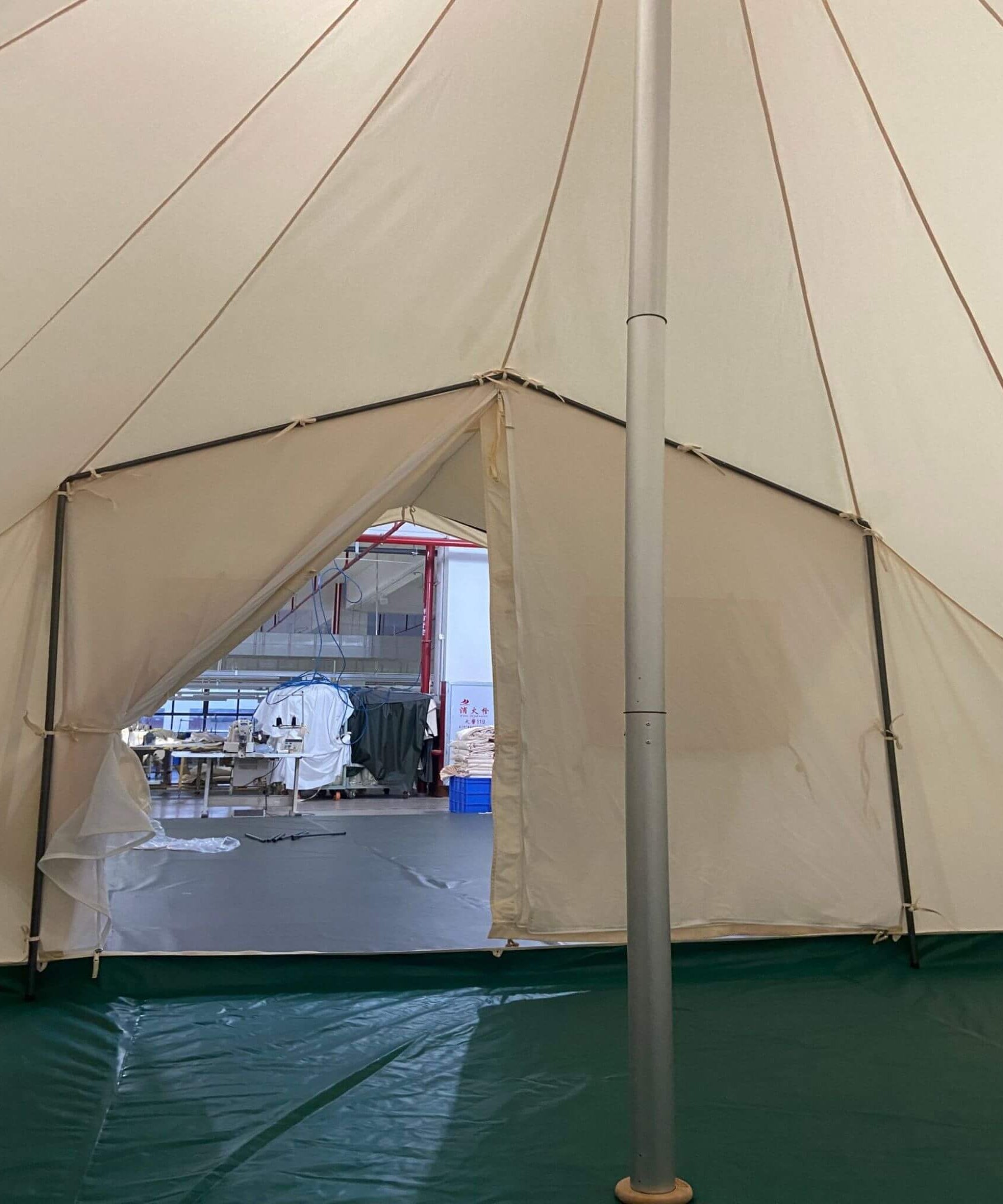 [13X19FT] Extra-Large Heavy-Duty Outdoor Four Seasons Glamping Canvas Bell Yurt Tent (SAK45688)