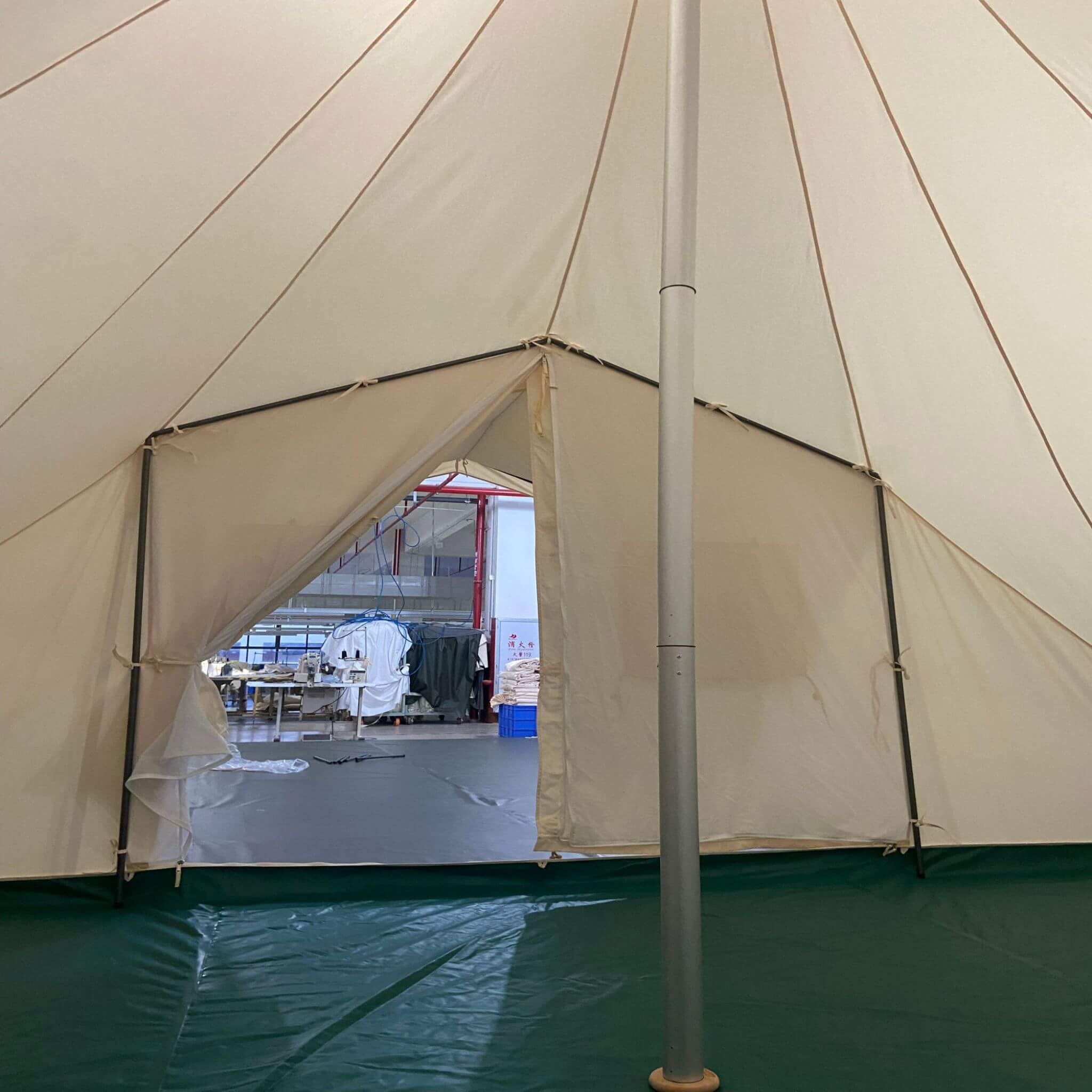 [13X19FT] Extra-Large Heavy-Duty Outdoor Four Seasons Glamping Canvas Bell Yurt Tent (SAK45688)