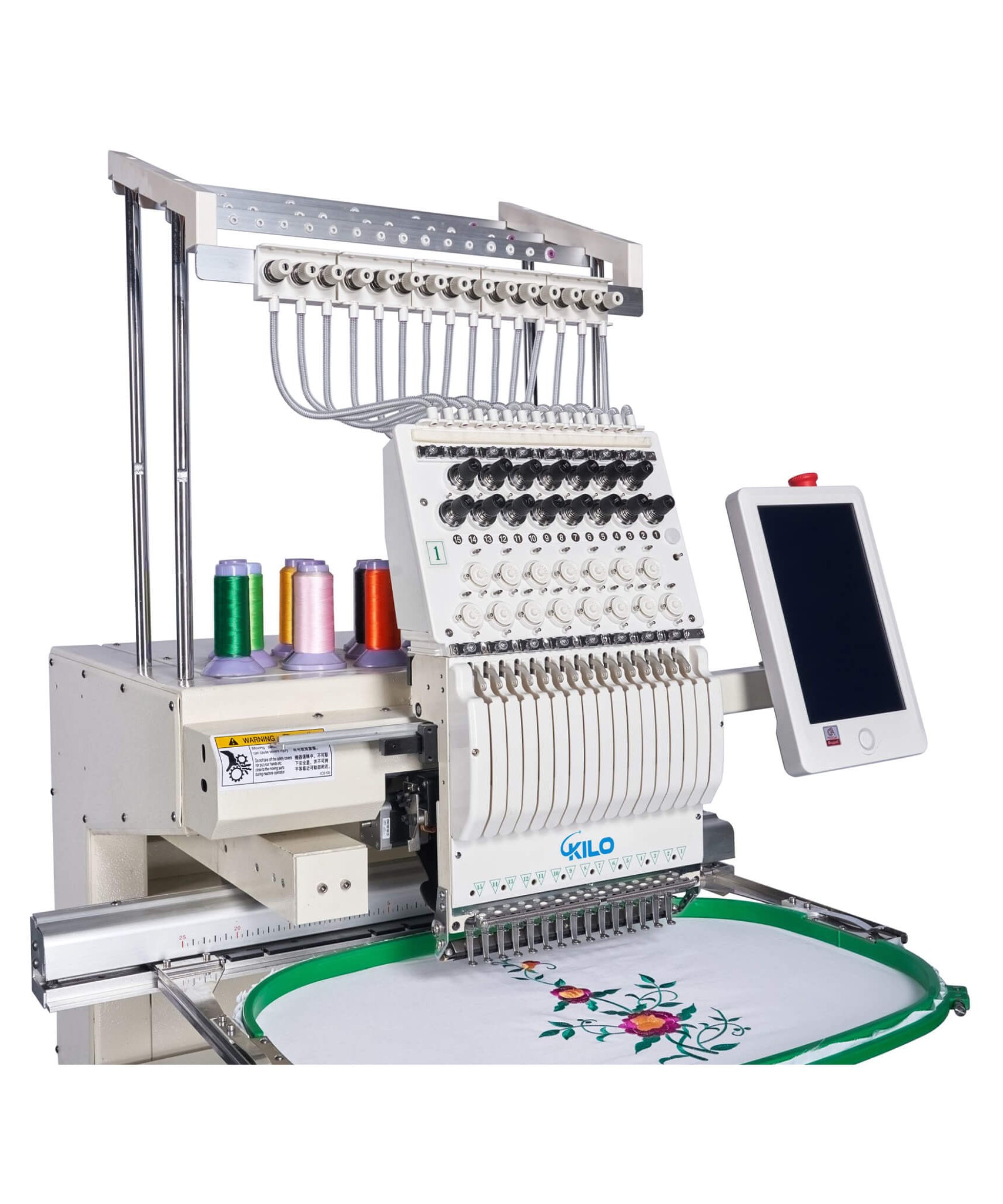 [13X20"] 15-Needle Commercial Embroidery Machine With LCD Touchscreen And Laser Positioning (SAK57613)