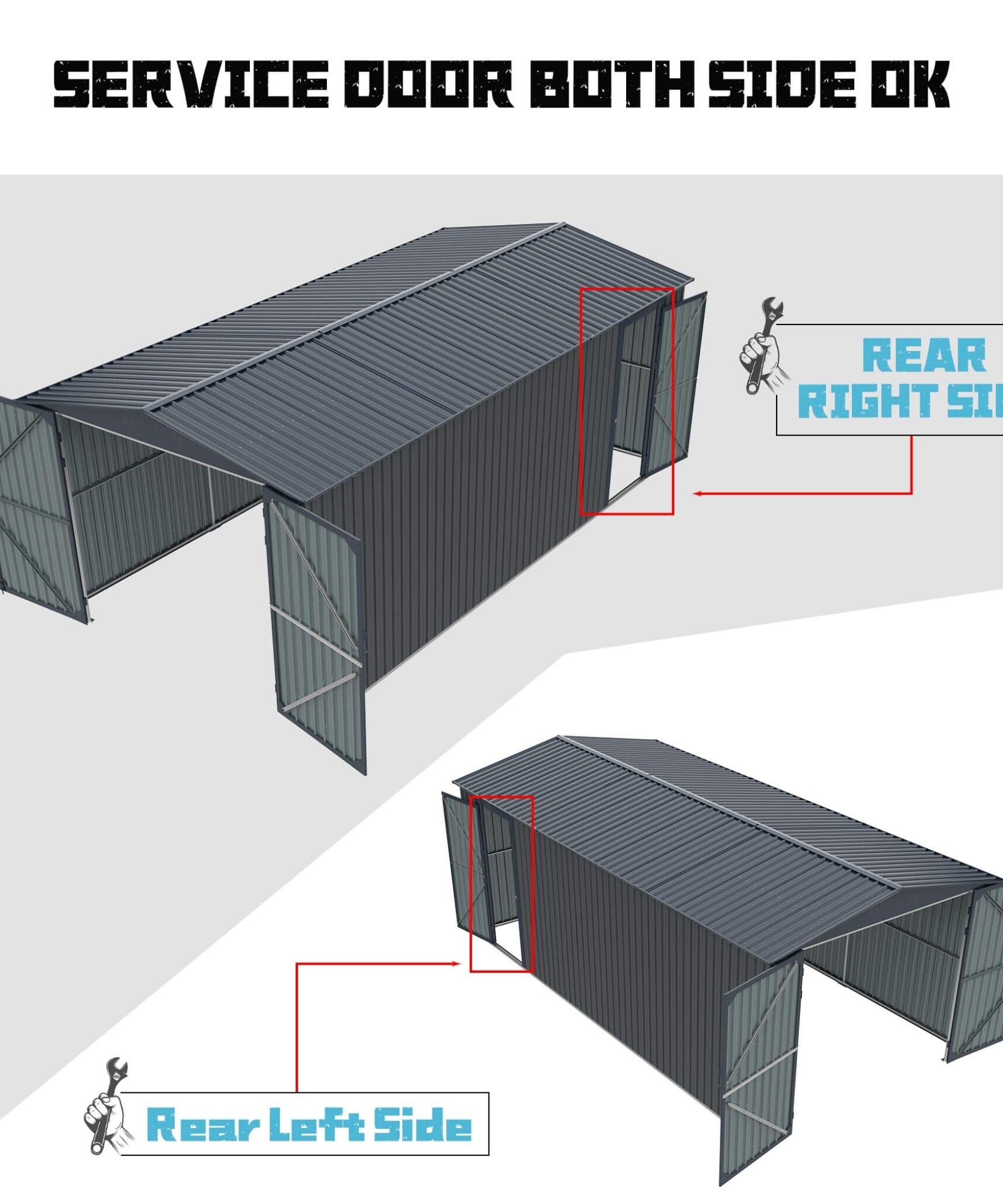 [13X20FT] Alora Extra-Large Premium Weather-Resistant Outdoor Multi-Purpose Utility Storage Shed (SAK84920)